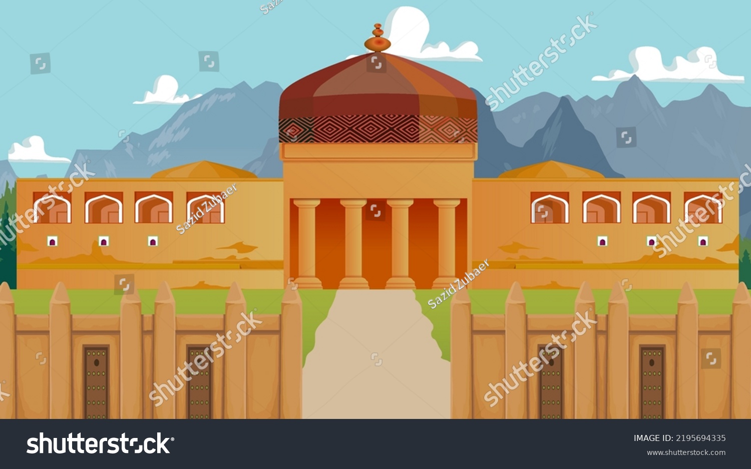 Arab King Palace Cartoon Animation Background Stock Vector (Royalty ...