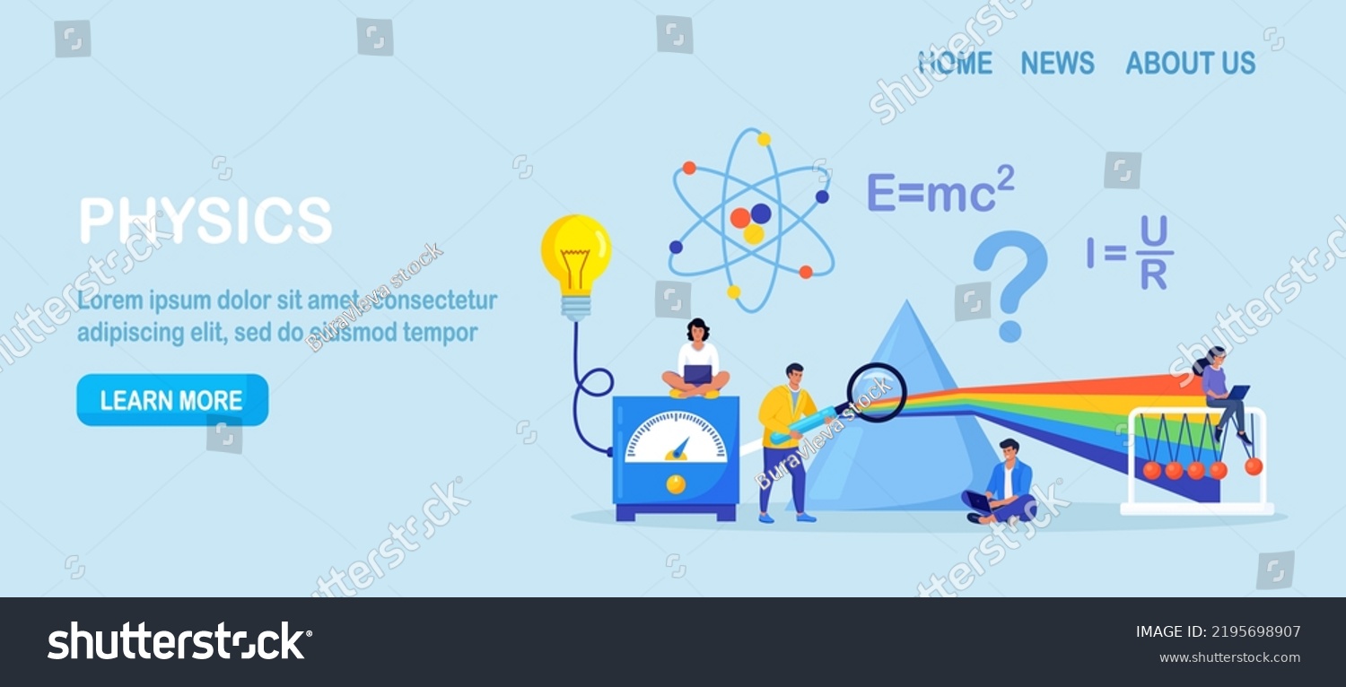 Physics School Subject Scientists Explore Electricity Stock Vector ...