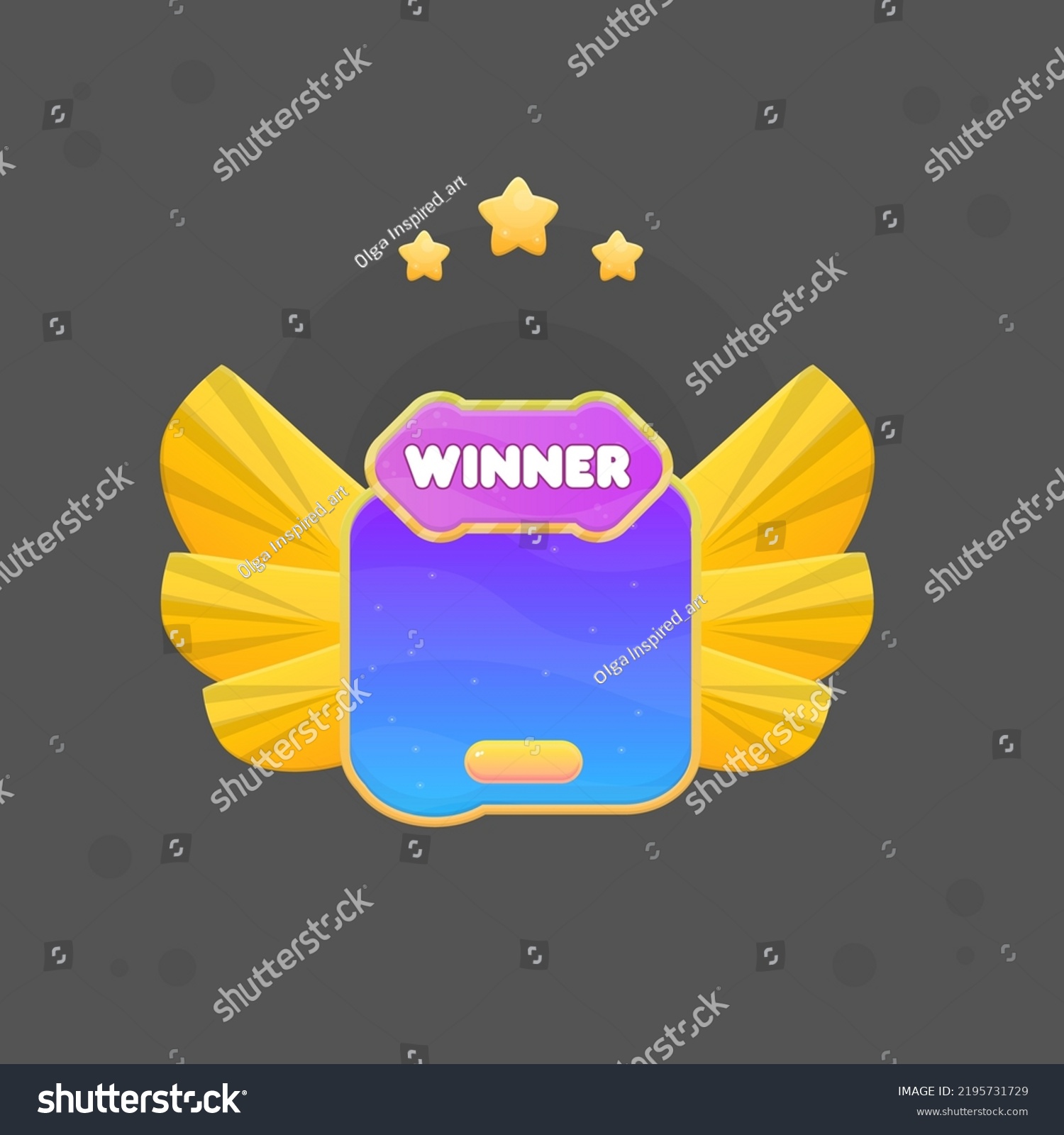 Game Ui Pop Badge Window Reward Stock Vector (Royalty Free) 2195731729 ...