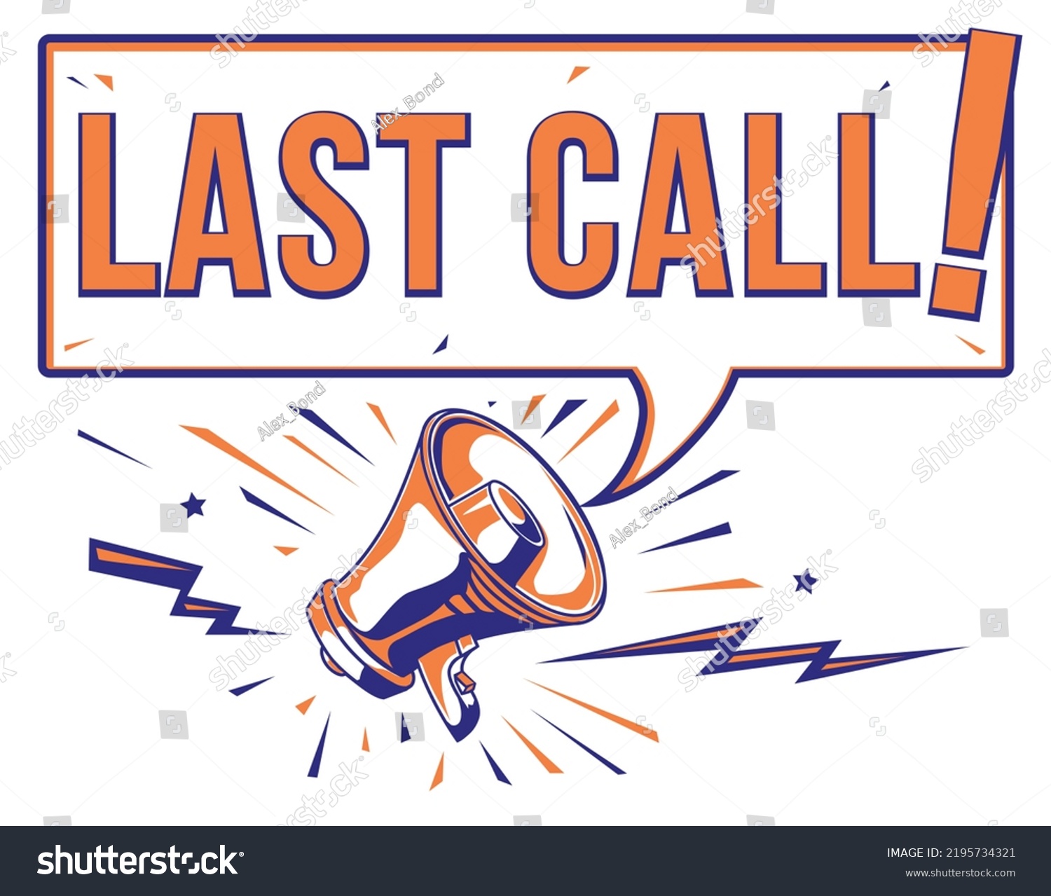 Last Call Advertising Sign Megaphone Stock Vector Royalty Free