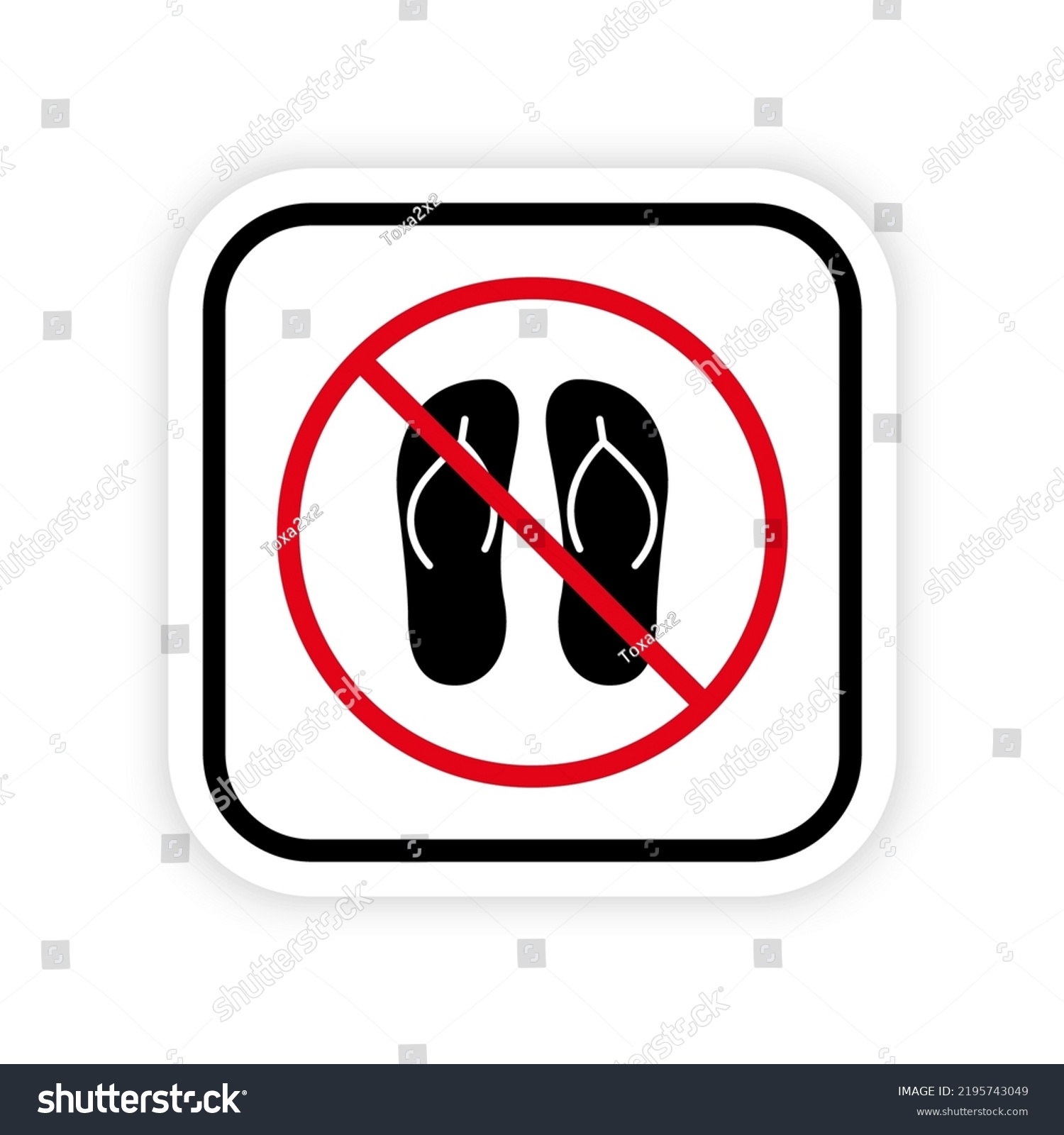 Ban Flip Flop Slipper Summer Black Stock Vector (Royalty Free ...