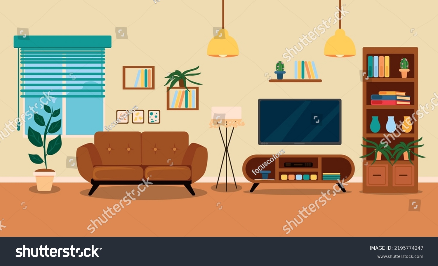 Living Room Interior Design Living Room Stock Vector (Royalty Free ...