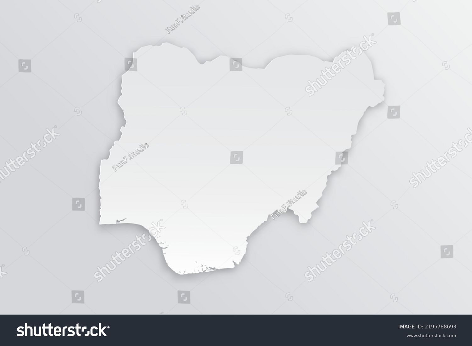 Nigeria Map World Map International Vector Stock Vector Royalty Free Stock Vector Nigeria Map World Map International Vector Template With D Paper Style Including Shadow And 2195788693