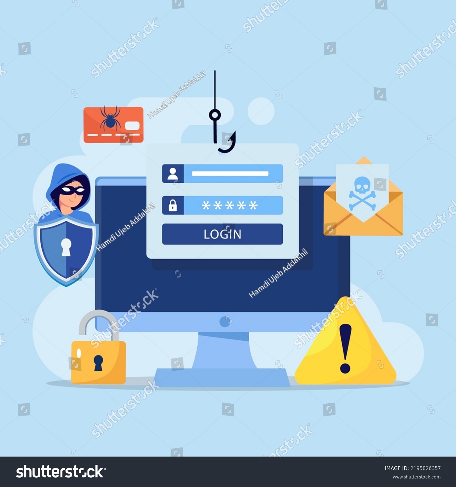 Cyber Crime Vector Concept Phishing Scam Stock Vector (Royalty Free ...