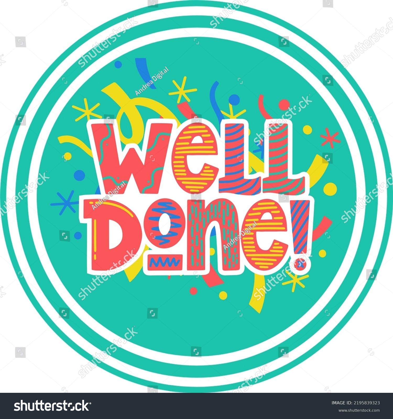 Well Done Congratulations Very Colorful Stock Vector (Royalty Free ...