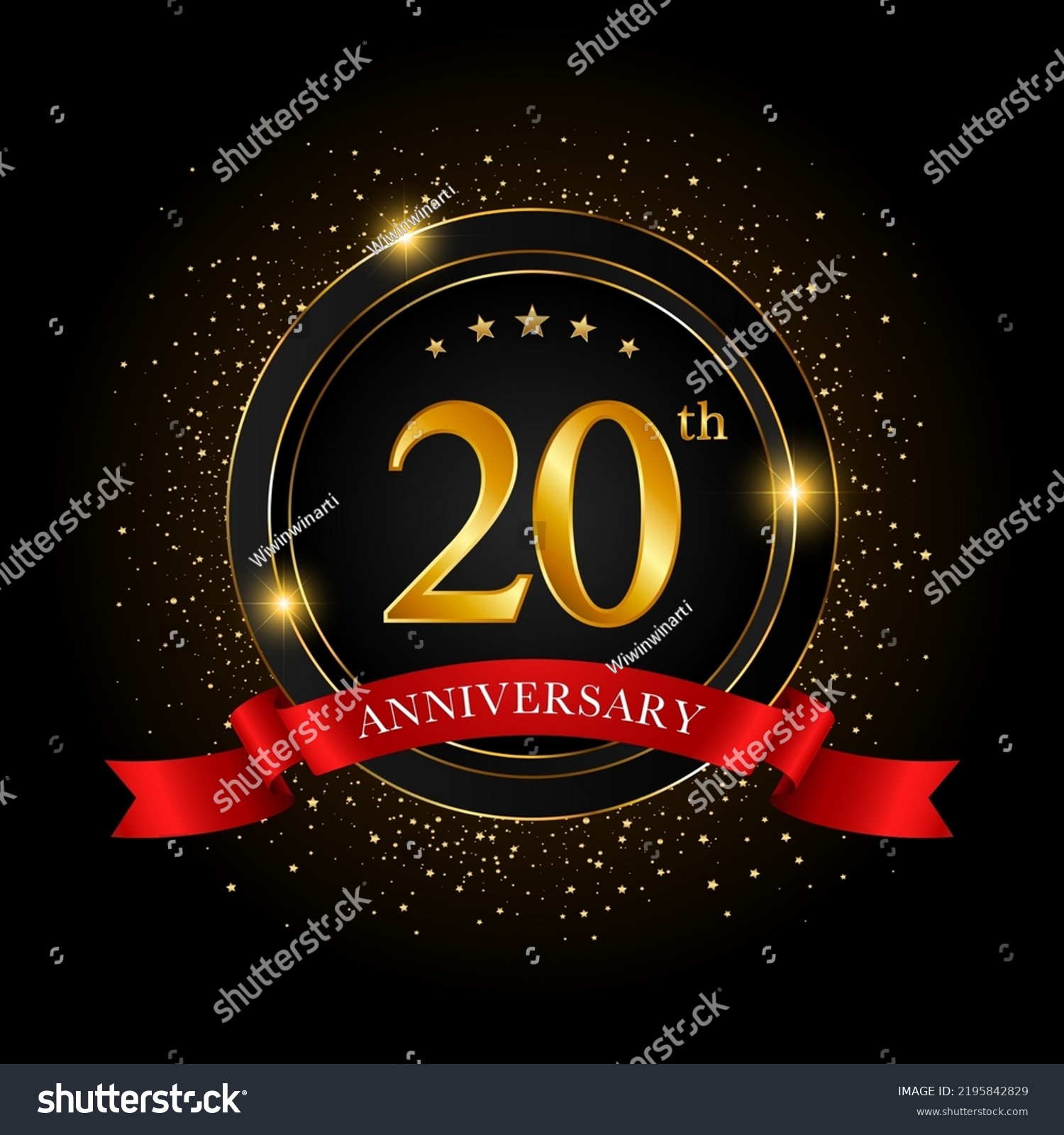 20th Anniversary Golden Anniversary Celebration Template Stock Vector ...