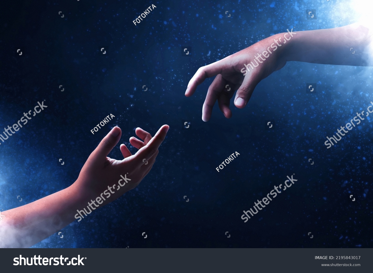 Hands Reaching On Dark Background Stock Photo 2195843017 | Shutterstock