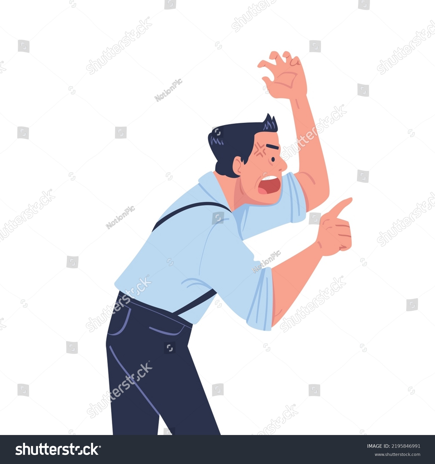 Angry Man Furious Face Shouting Arguing Stock Vector Royalty Free 2195846991 Shutterstock