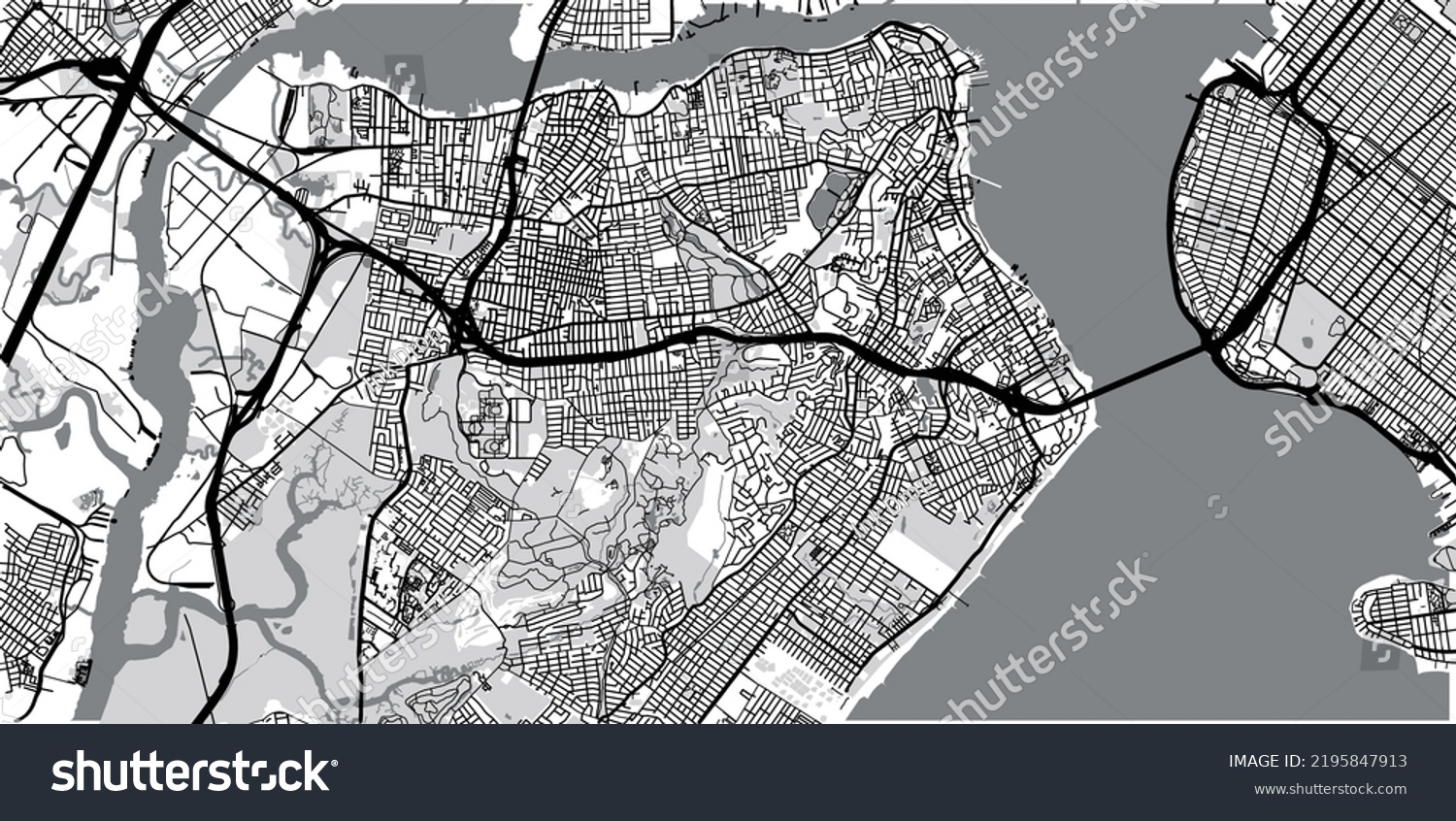 Urban Vector City Map Staten Island Stock Vector Royalty Free   Stock Vector Urban Vector City Map Of Staten Island New York United States Of America 2195847913 