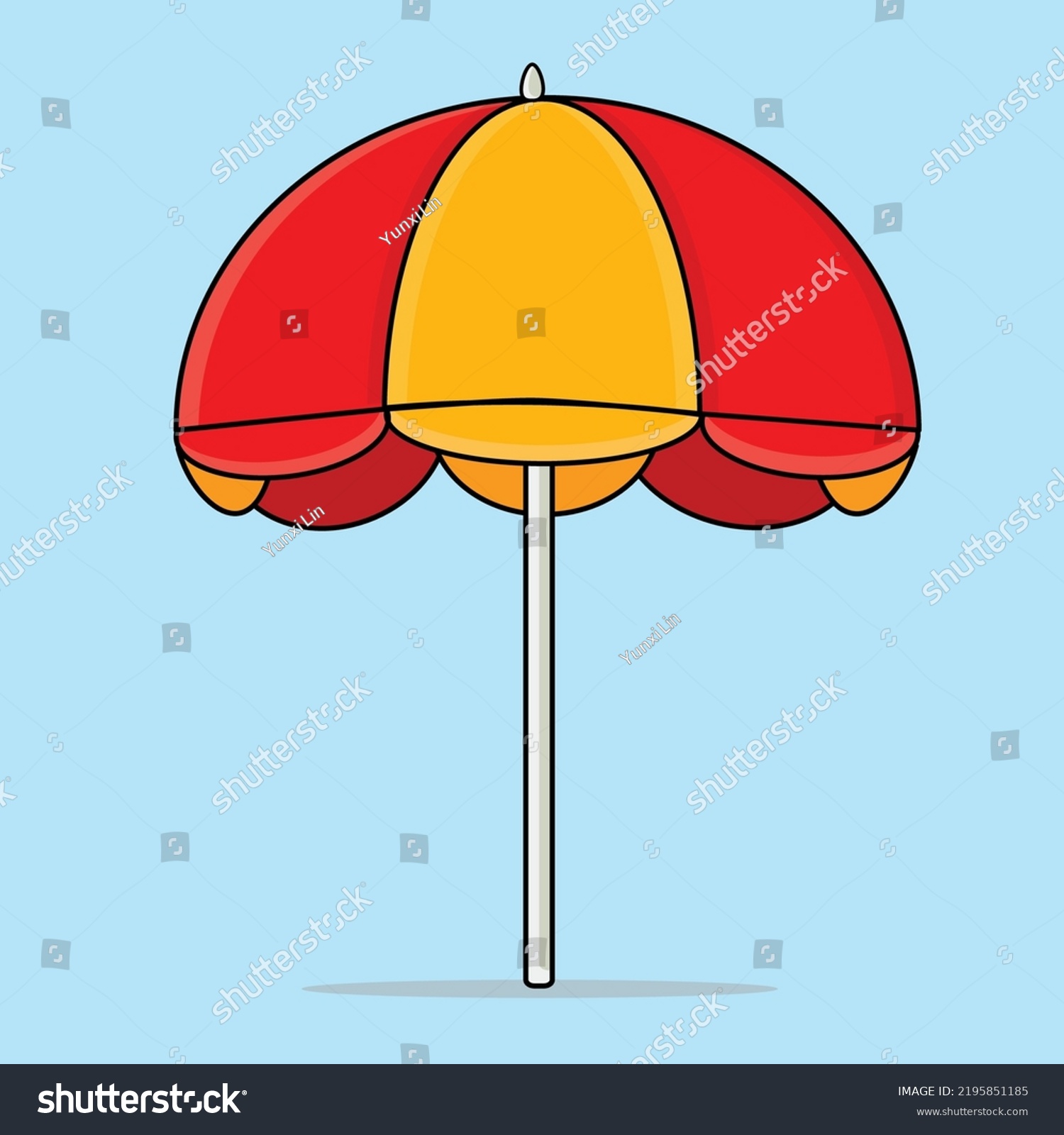 Blue Umbrellablue Beach Umbrella Blue Sunshade Stock Vector Royalty Free 2195851185 Shutterstock