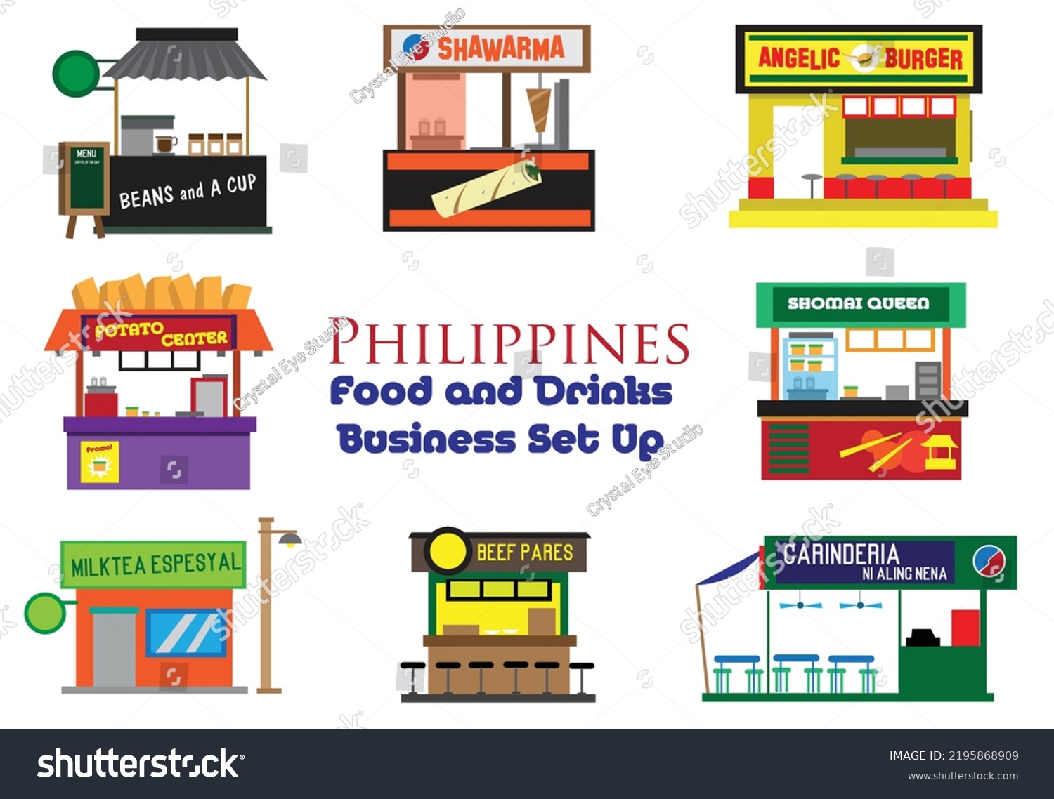 Filipino Food Carts Pop Small Shops Stock Vector (Royalty Free ...