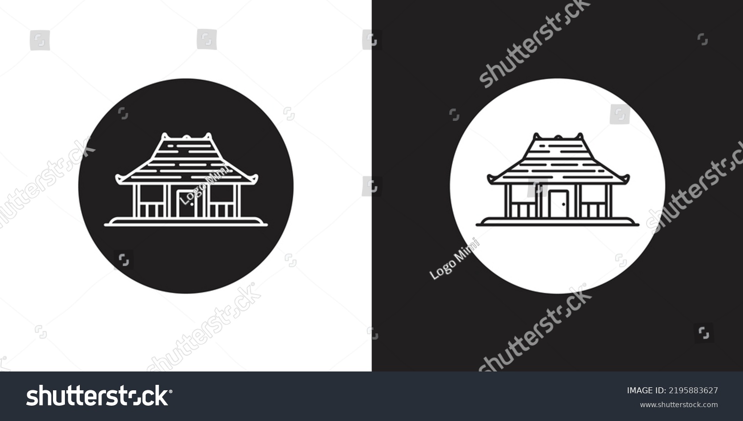 Joglo Traditional House Logo Icon Design Stock Vector (Royalty Free ...