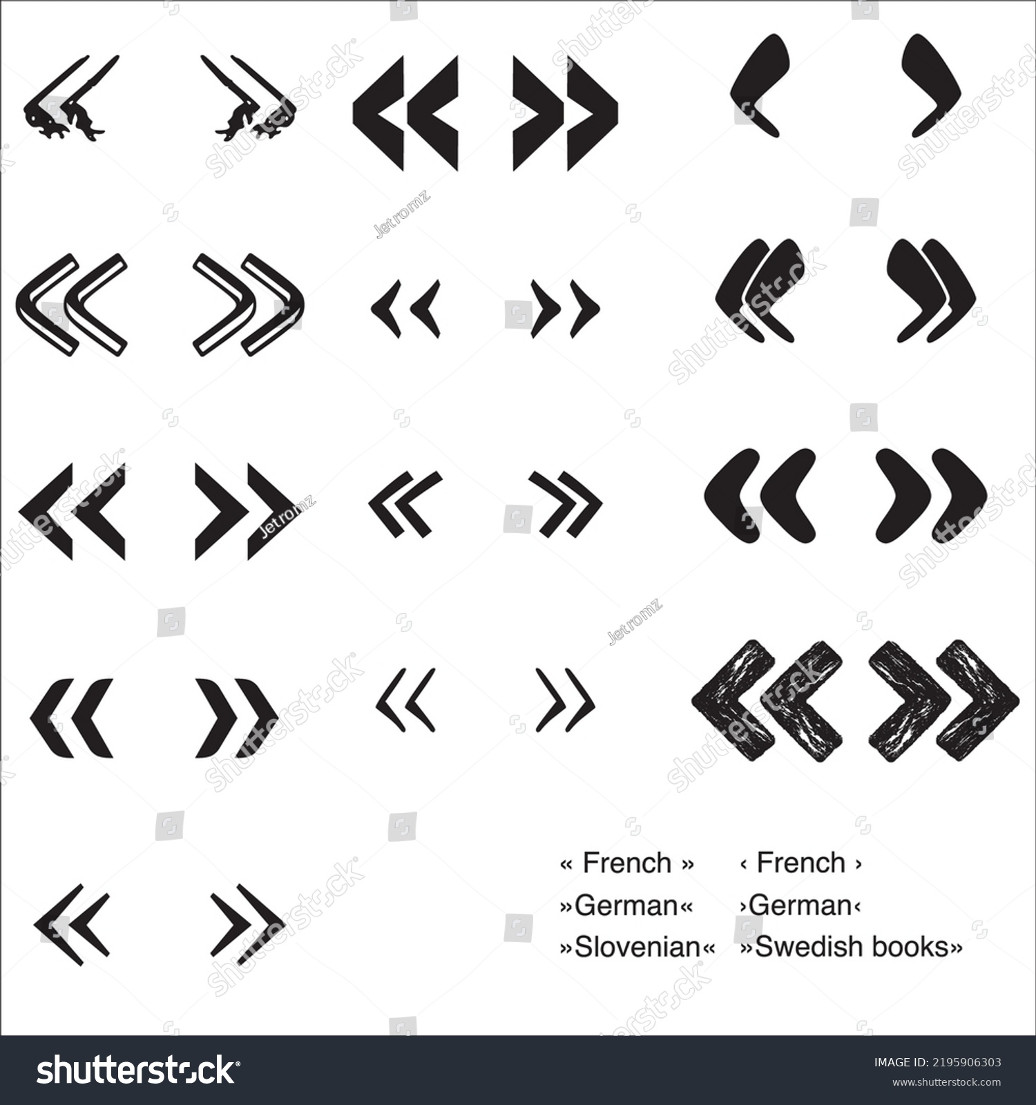 set-french-quotation-marks-punctuation-stock-vector-royalty-free