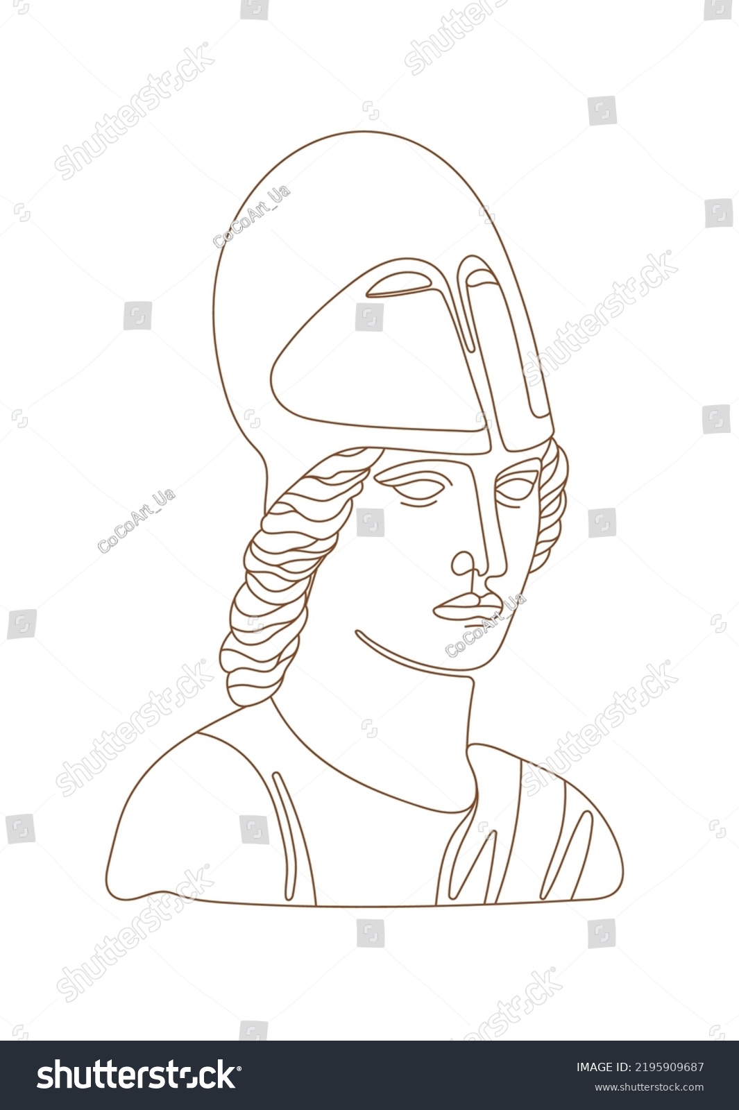 One Line Ancient Greek Goddess Statue Stock Vector (royalty Free 