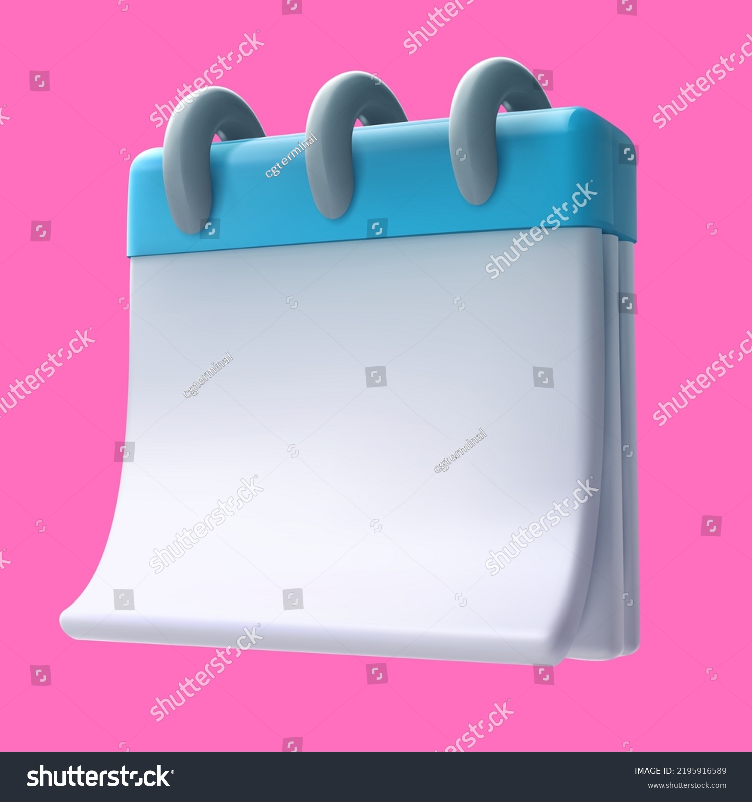 3d Cartoon Calendar Realistic Minimal Plastic Stock Vector (Royalty