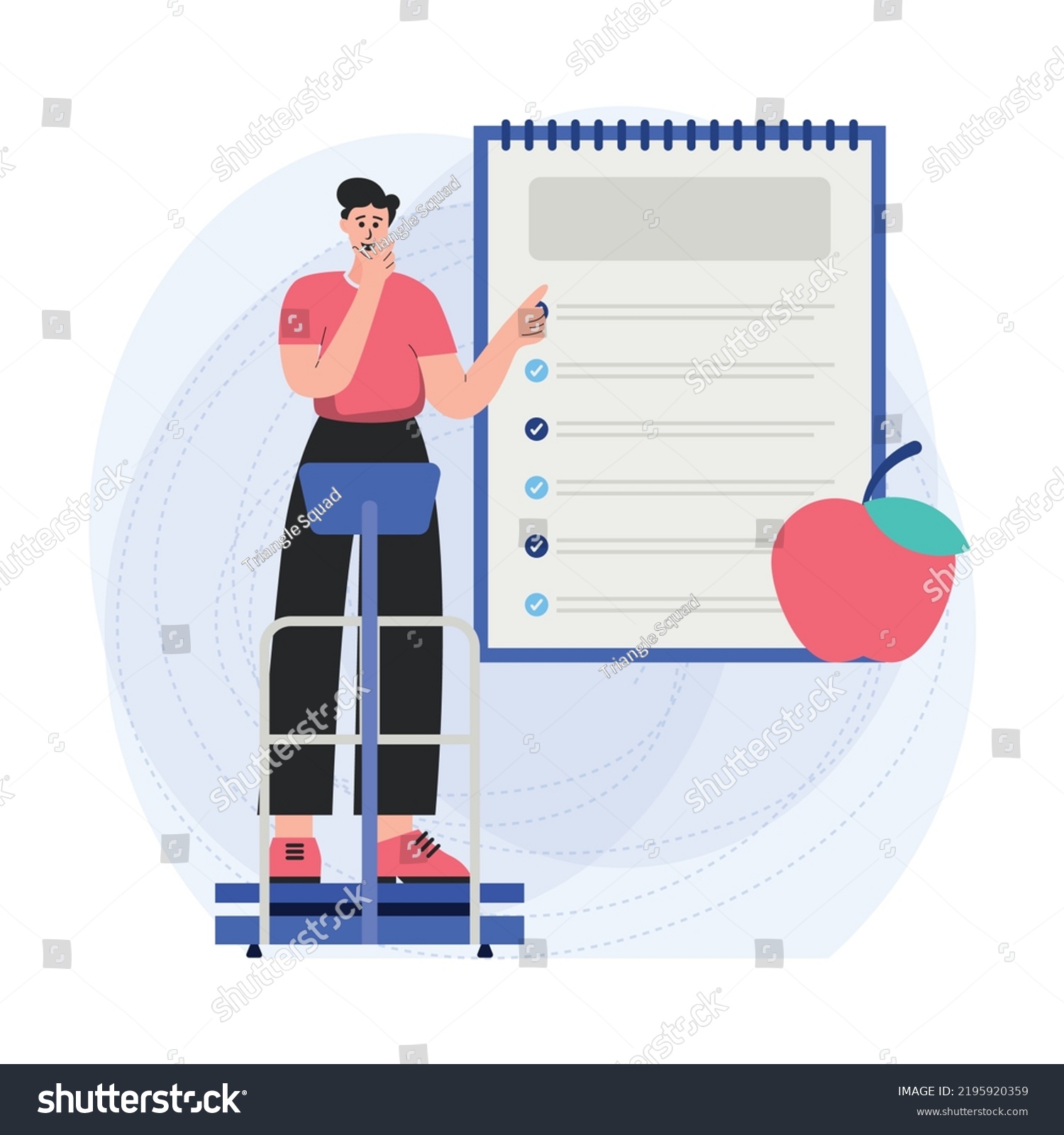 Weight Control Diet Chart Illustration Concept Stock Vector (Royalty