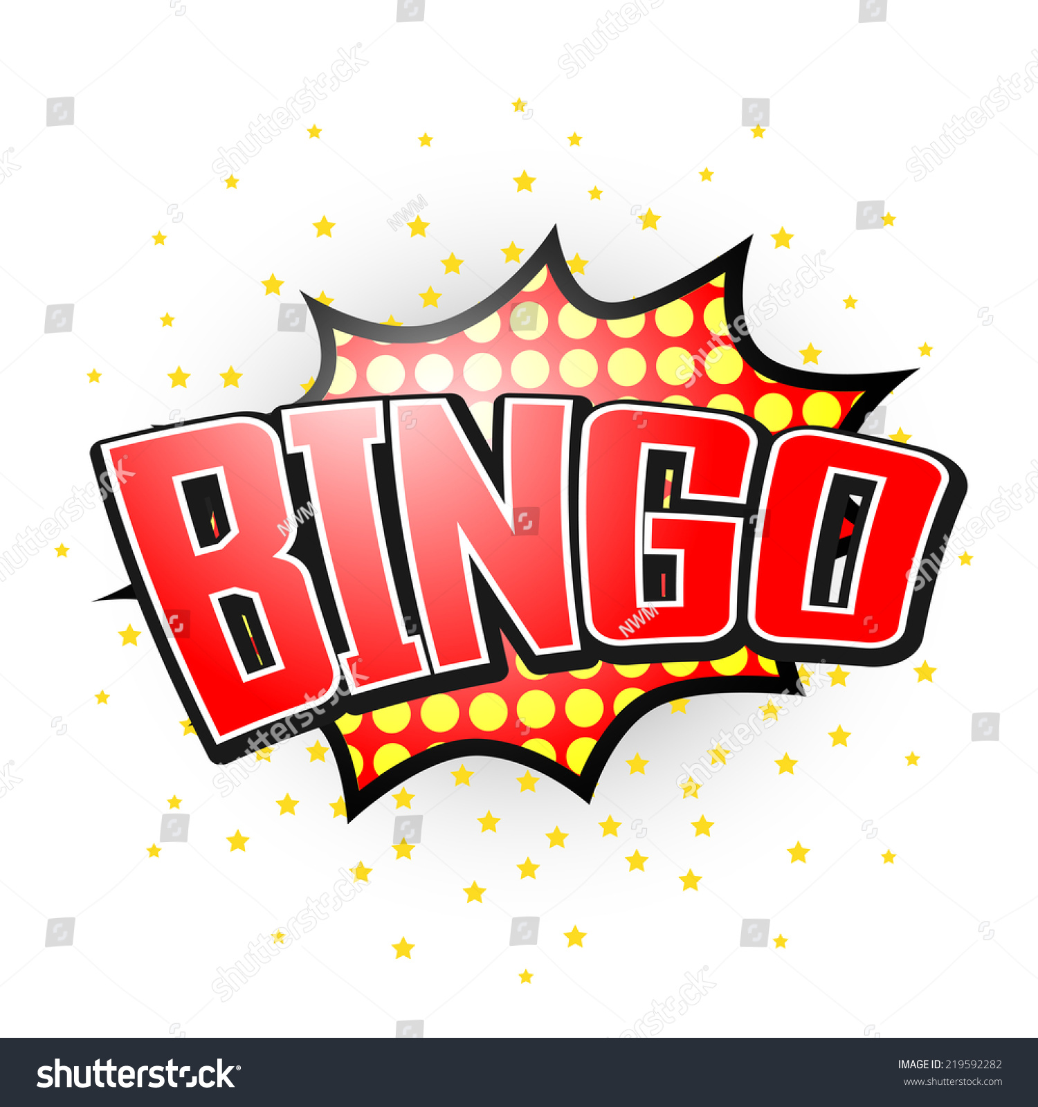 Bingo Comic Speech Bubble Stock Vector (Royalty Free) 219592282 ...