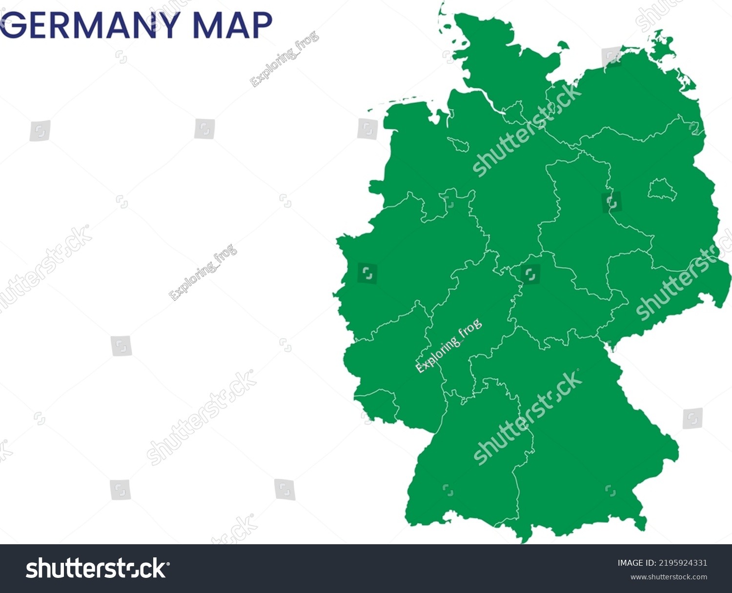 High Detailed Map Germany Outline Map Stock Vector Royalty Free 2195924331 Shutterstock 7468