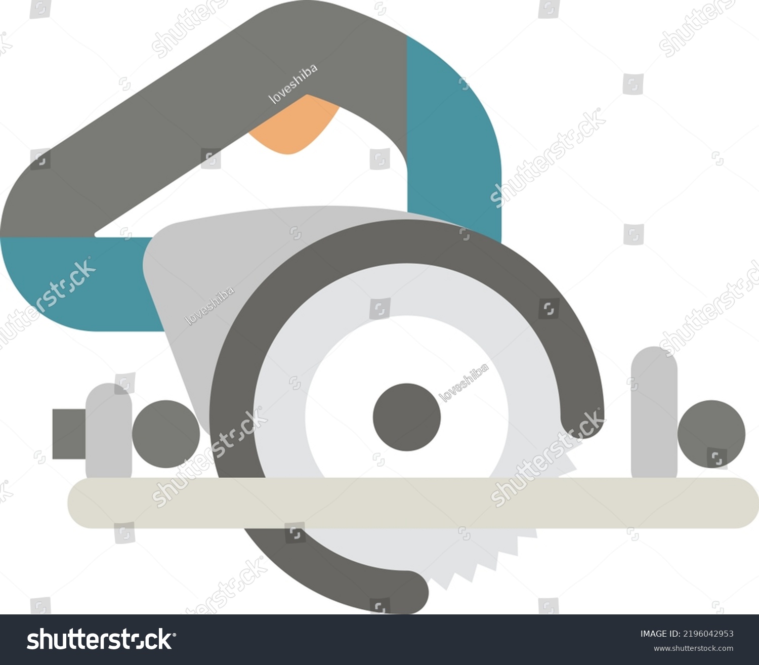 Illustration Electric Circular Saw Flat Design Stock Vector (Royalty ...