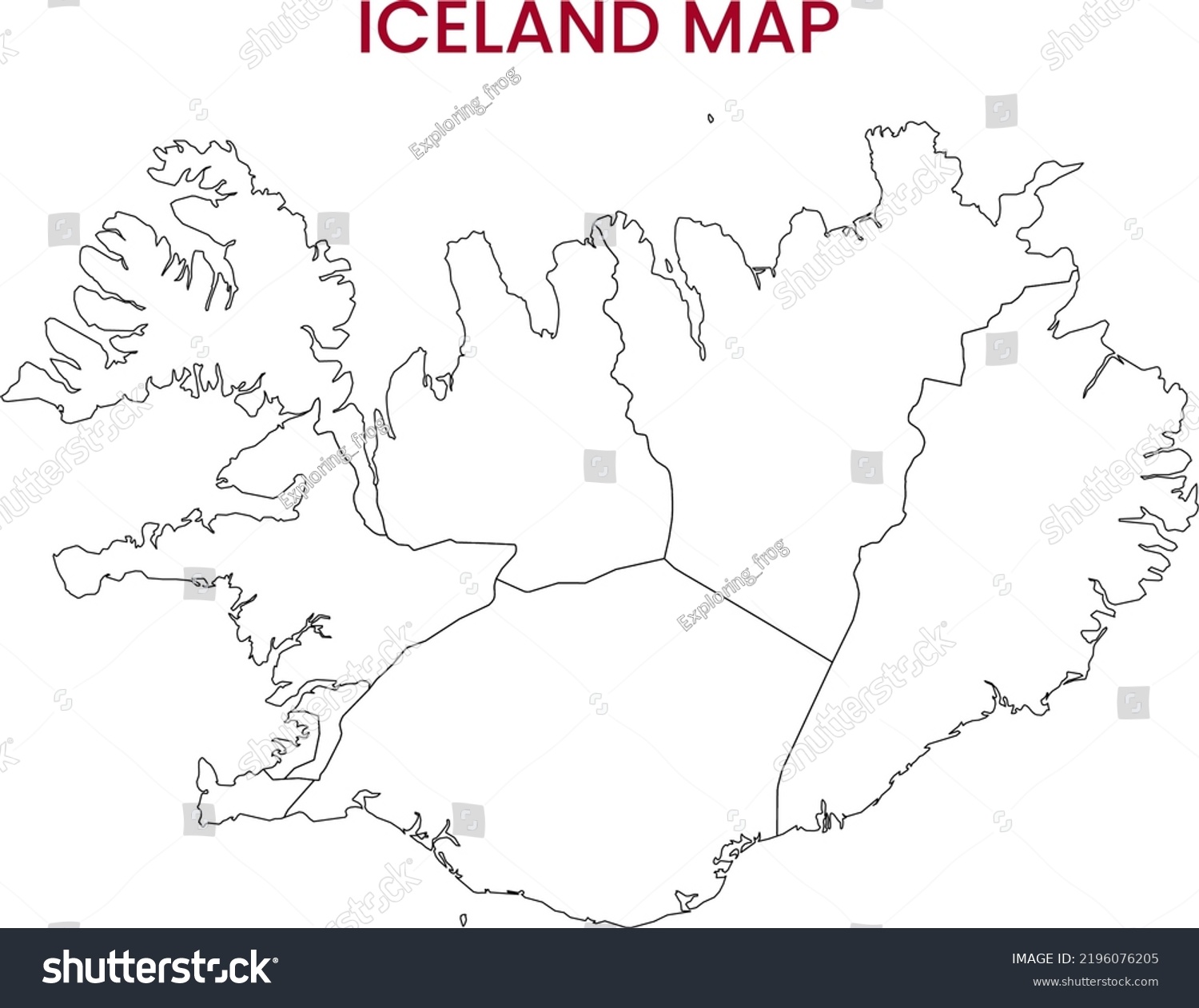 High Detailed Map Iceland Outline Map Stock Illustration 2196076205 Stock Photo High Detailed Map Of Iceland Outline Map Of Iceland Europe 2196076205