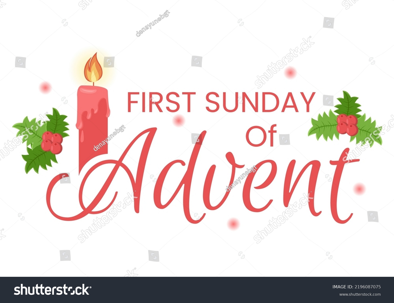 First Sunday Advent Beginning New Church Stock Vector (Royalty Free ...