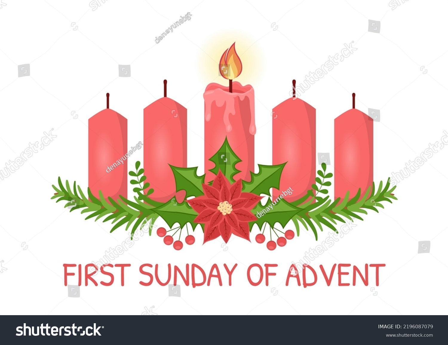 First Sunday Advent Beginning New Church Stock Vector (Royalty Free ...