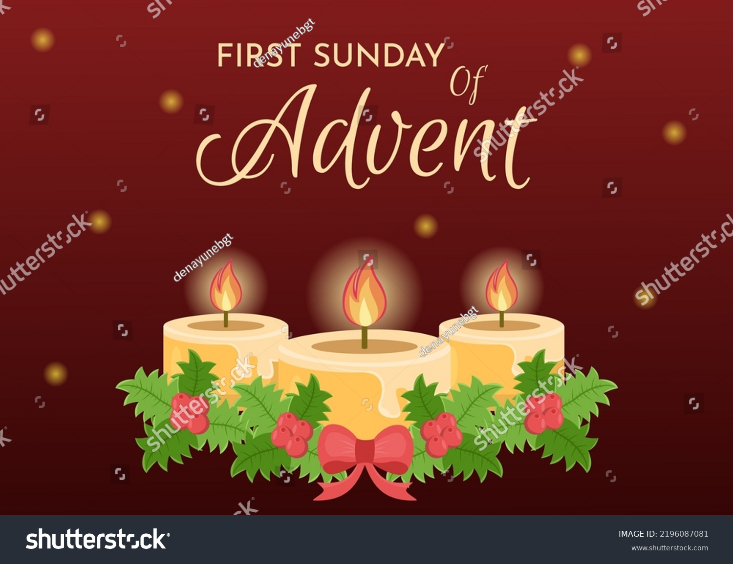 First Sunday Advent Beginning New Church Stock Vector (Royalty Free