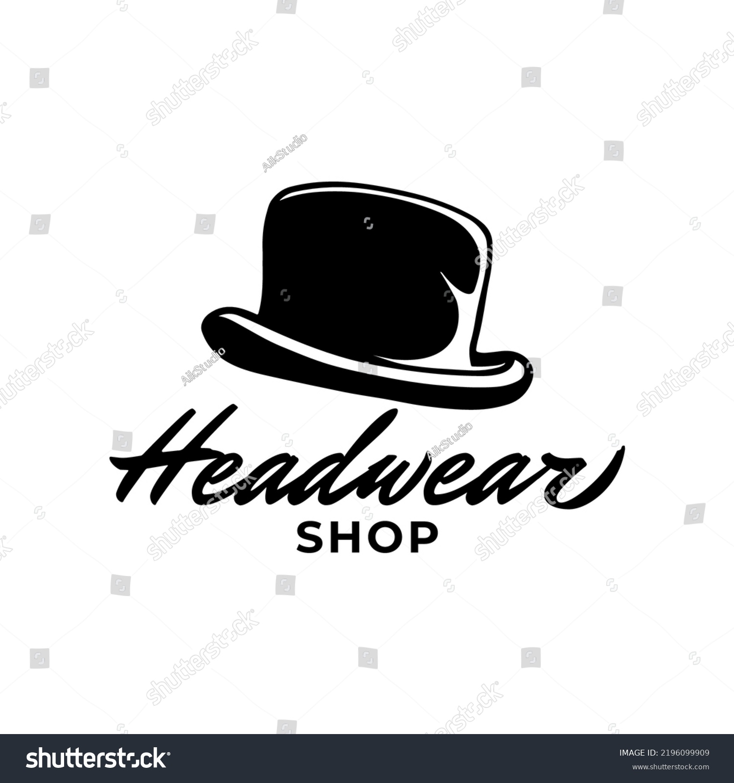 Black Hat Logo Head Wear Fashion Stock Vector (Royalty Free) 2196099909 ...