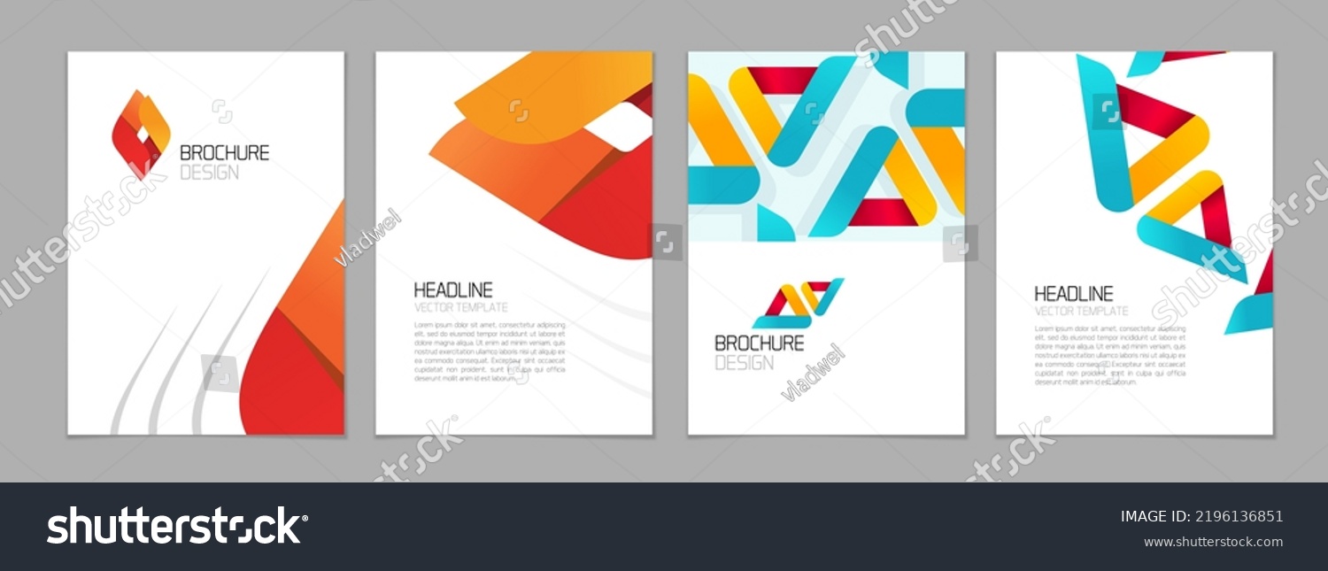 Brochure Flyer Design Red Blue Abstract Stock Vector (Royalty Free ...