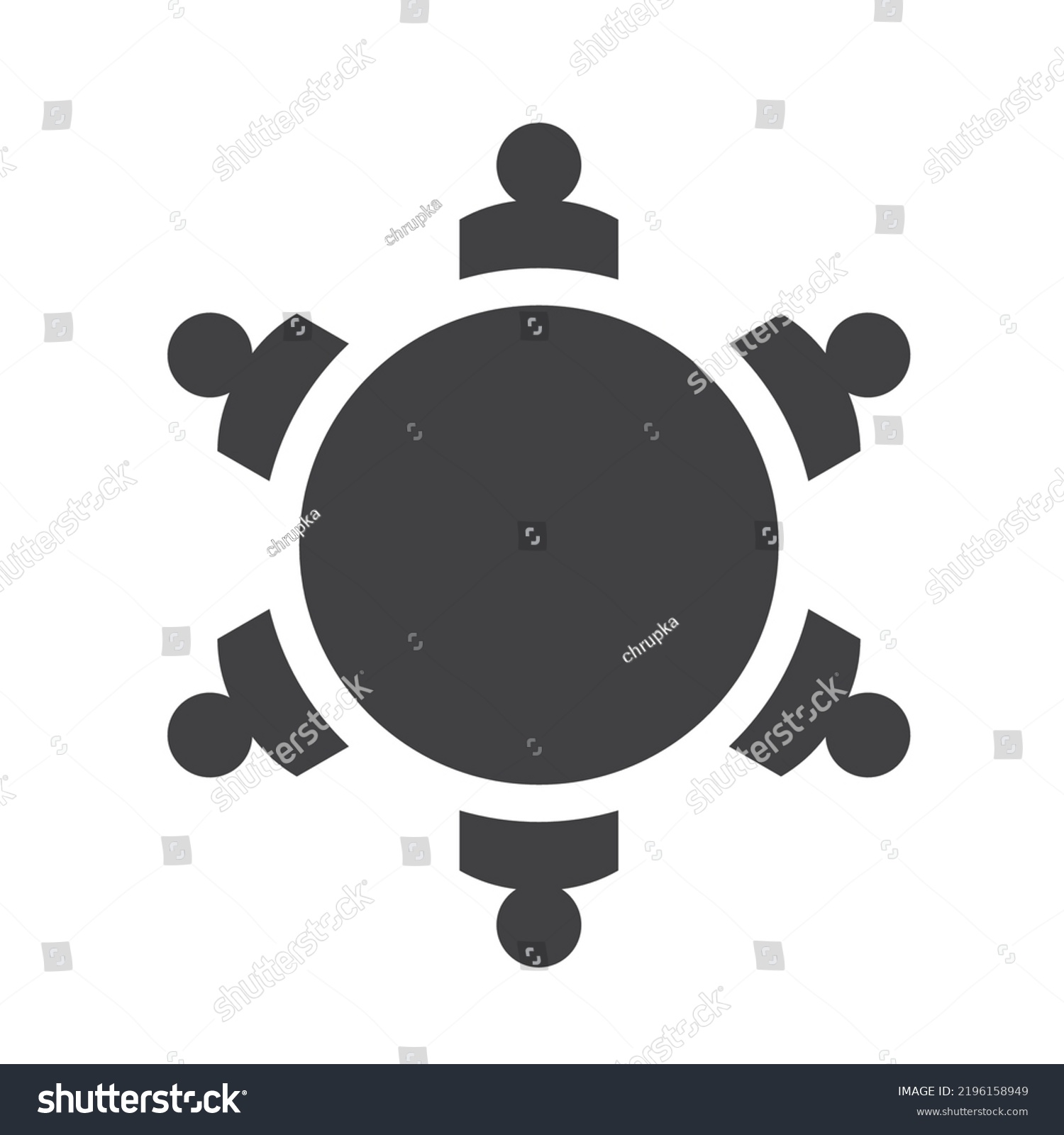 People Around Round Table Concept Teamwork Stock Vector (Royalty Free ...