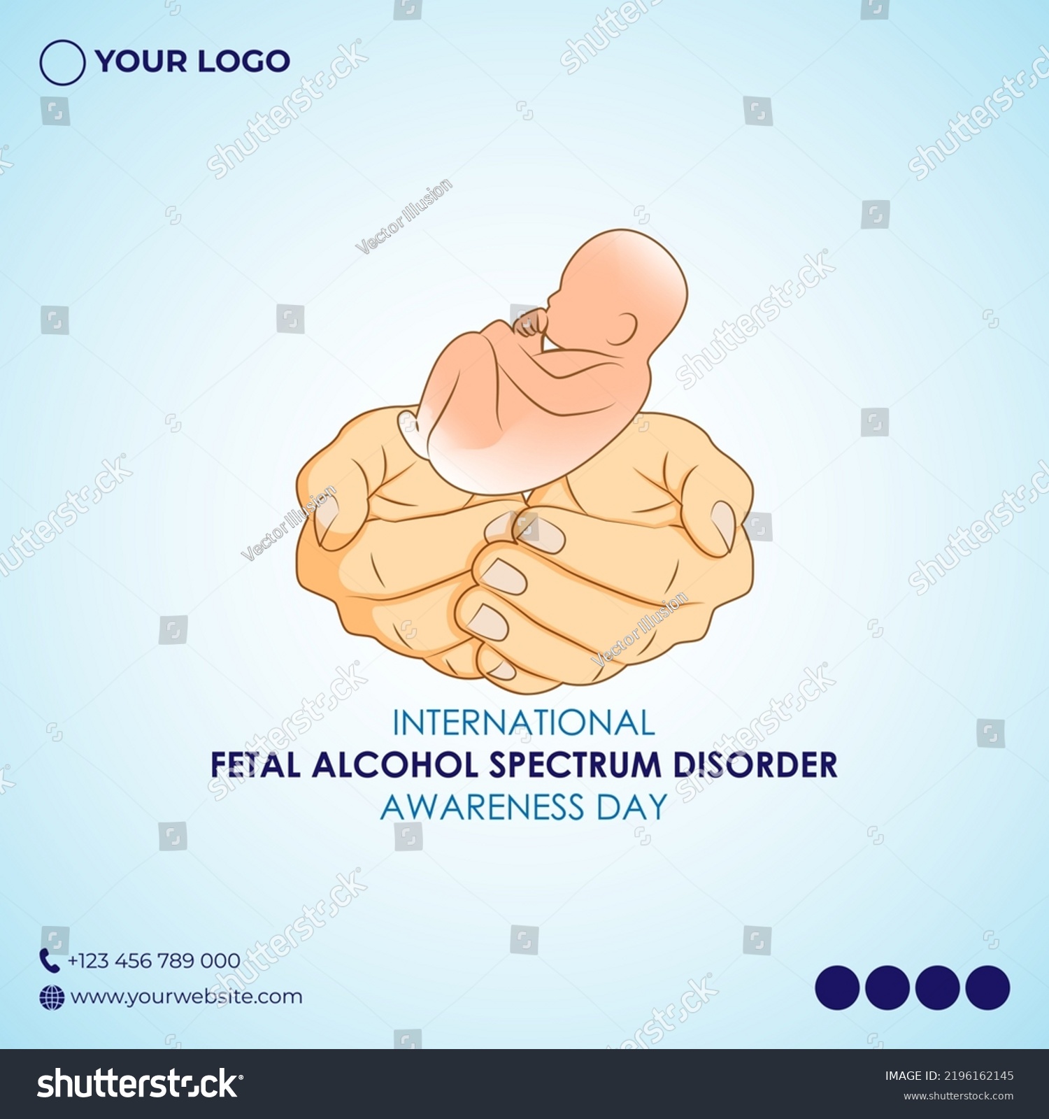 Vector Illustration Fetal Alcohol Spectrum Disorder Stock Vector ...