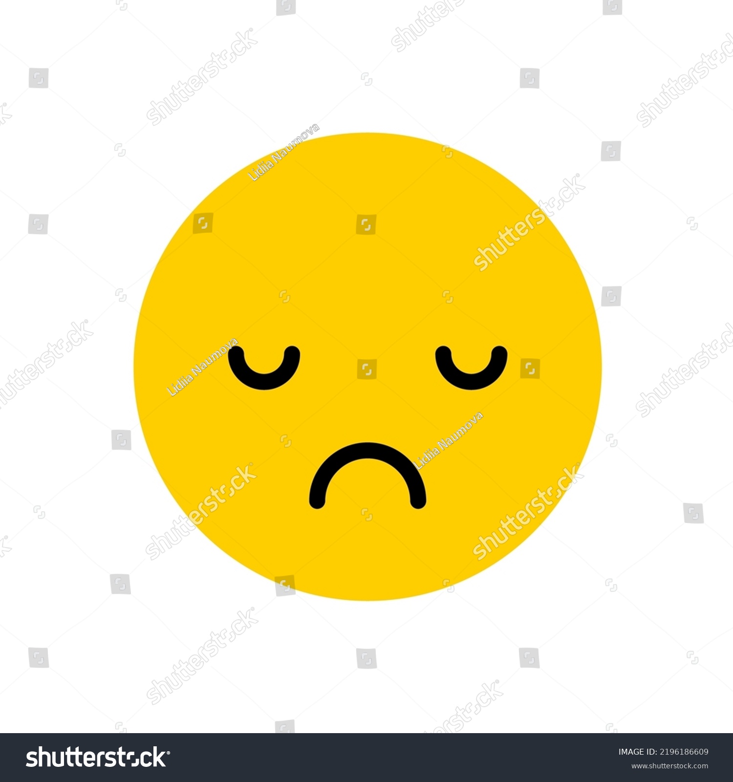 Sad Emoji Closed Eyes Emotion Disappointment Stock Vector (Royalty Free ...