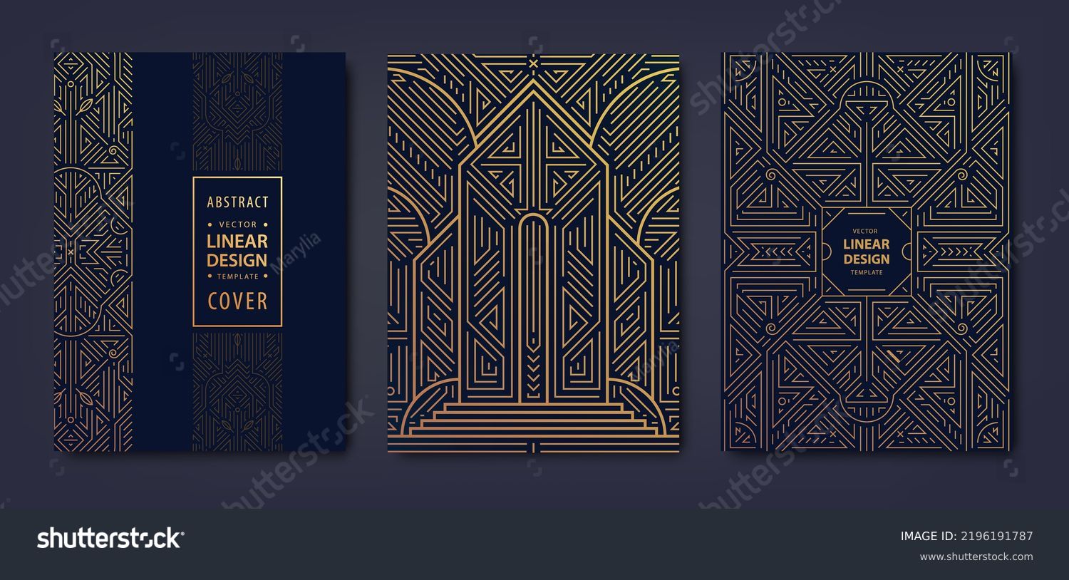 Set Vector Art Deco Gatsby Golden Stock Vector (Royalty Free ...