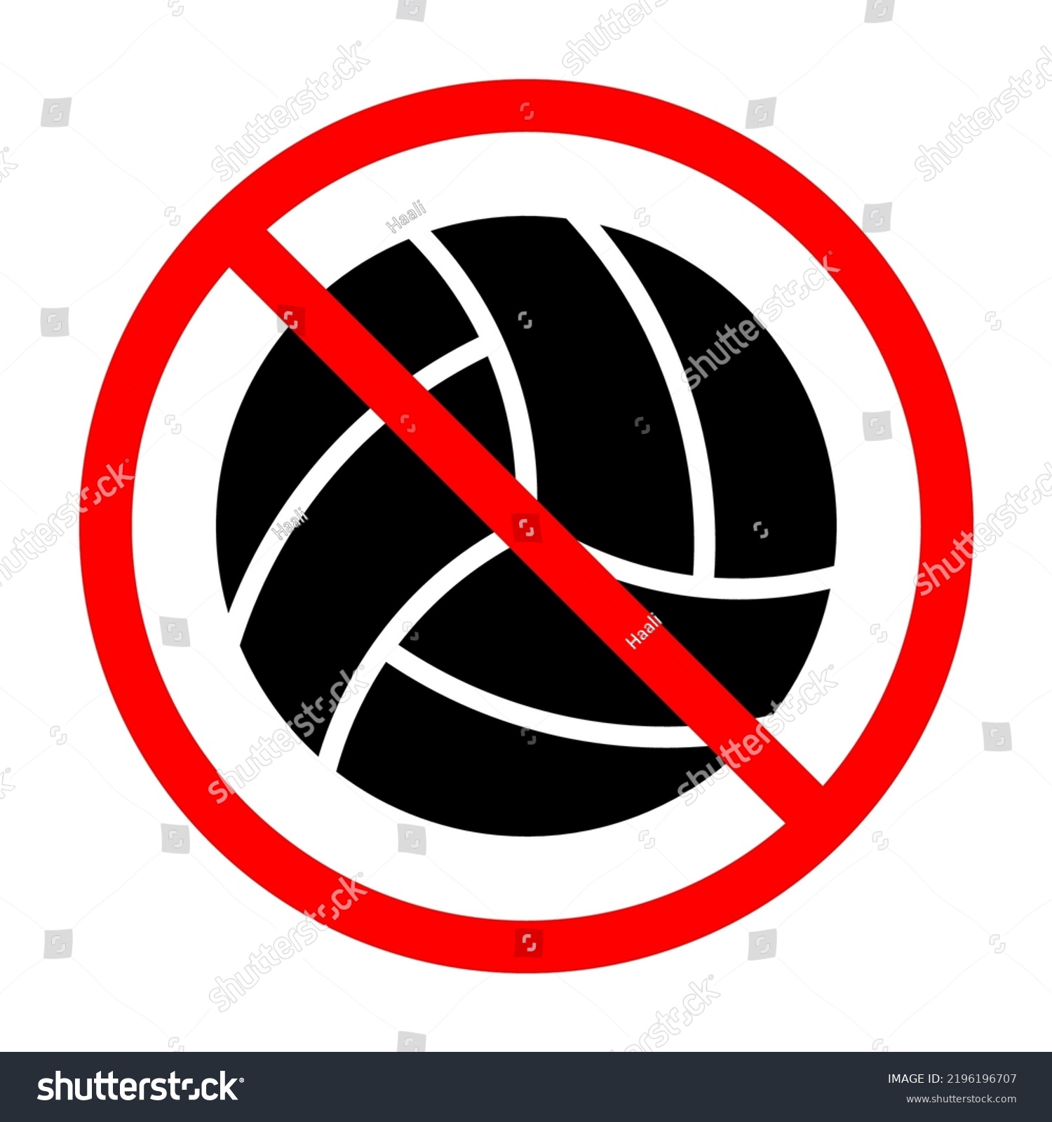 Volleyball Ban Sign Volleyball Ball Forbidden Stock Vector (Royalty ...