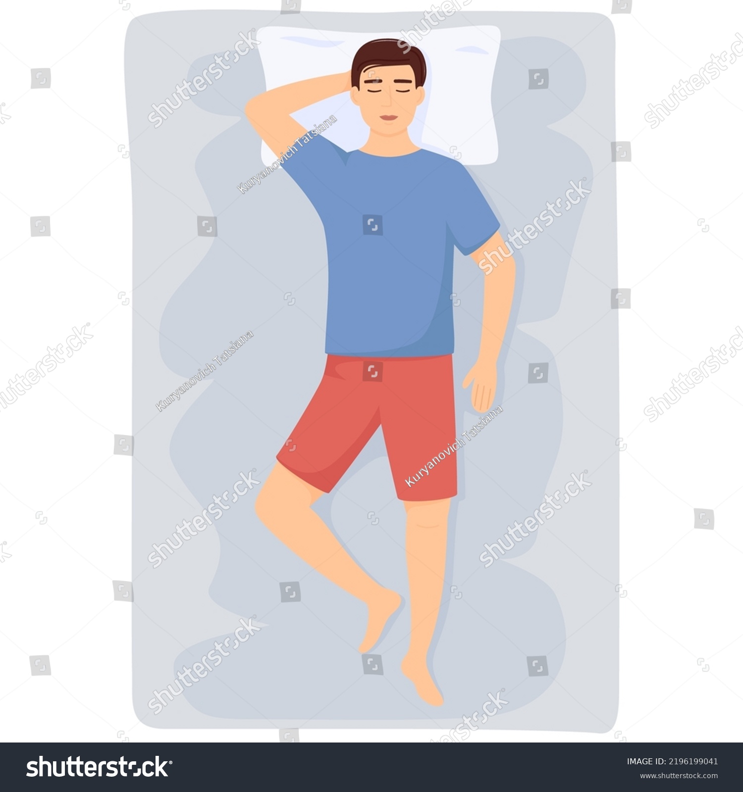 Man Sleeps Man Pajamas Sleeping On Stock Vector (Royalty Free ...