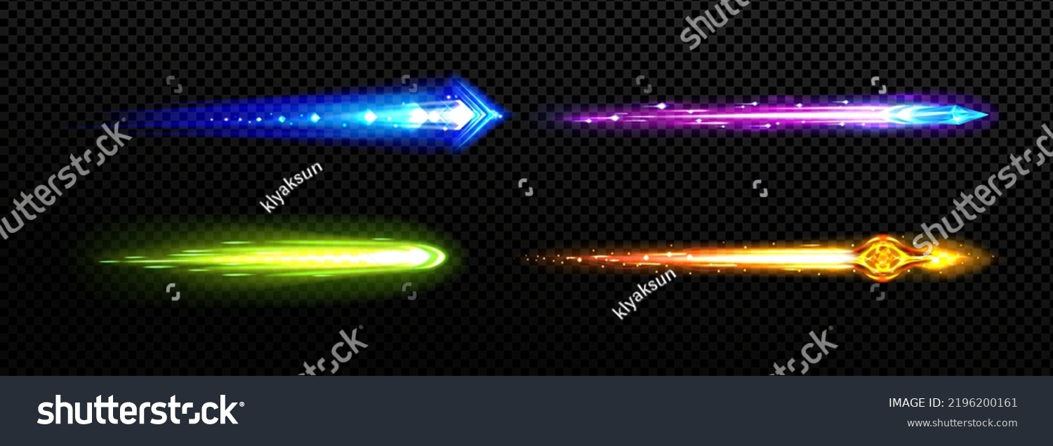 Vfx Effect Meteorite Star Flames Missile Stock Vector (Royalty Free ...