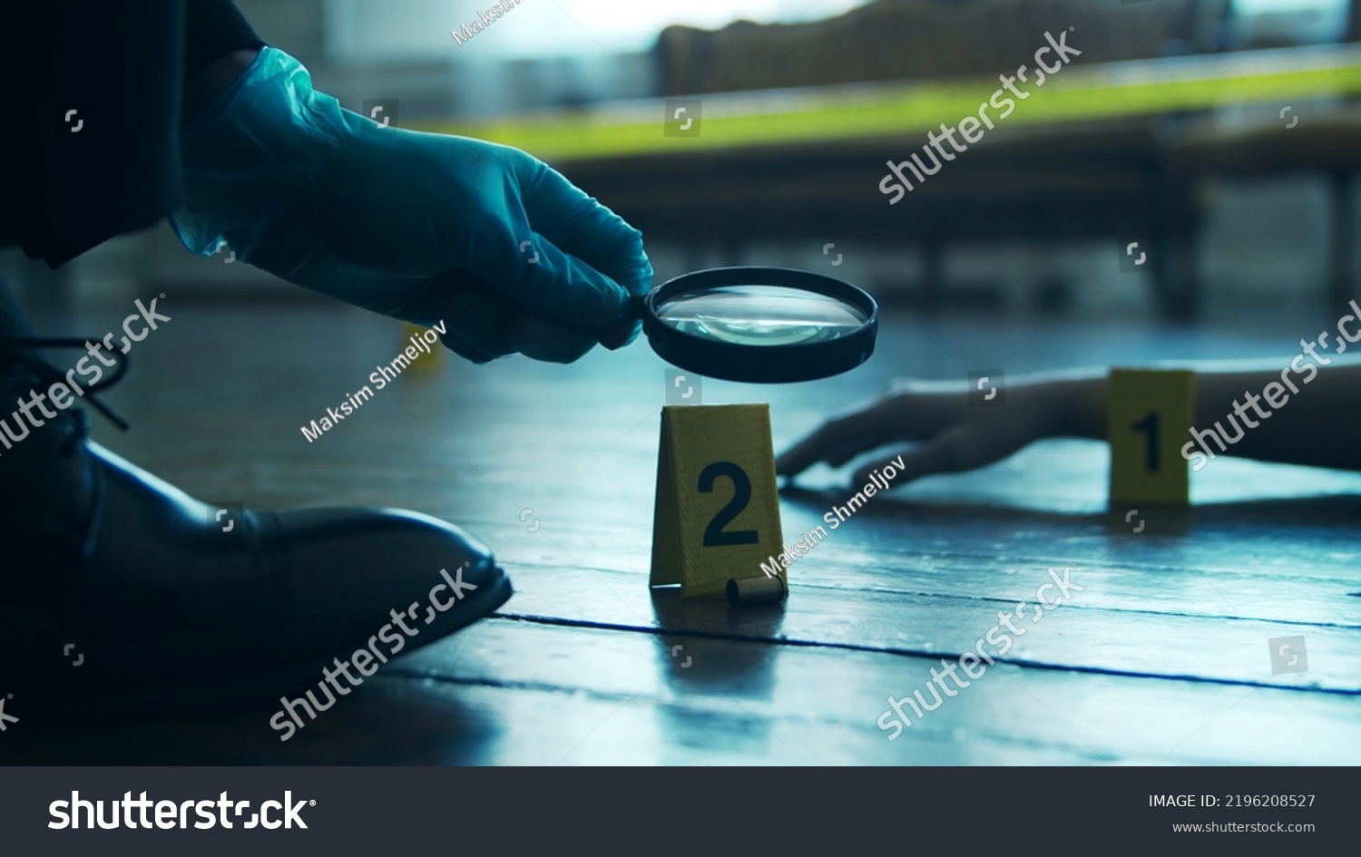 Detective Collecting Evidence Crime Scene Forensic Stock Photo ...