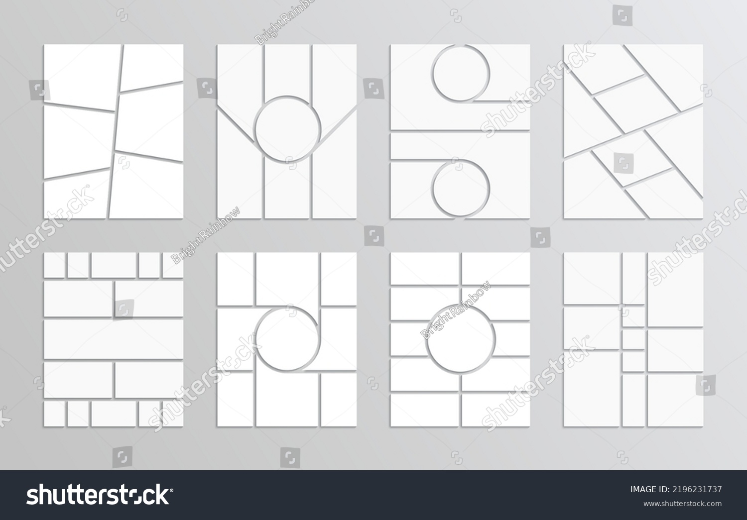 Photo Collage Templates Moodboard Grid Set Stock Vector (Royalty Free ...