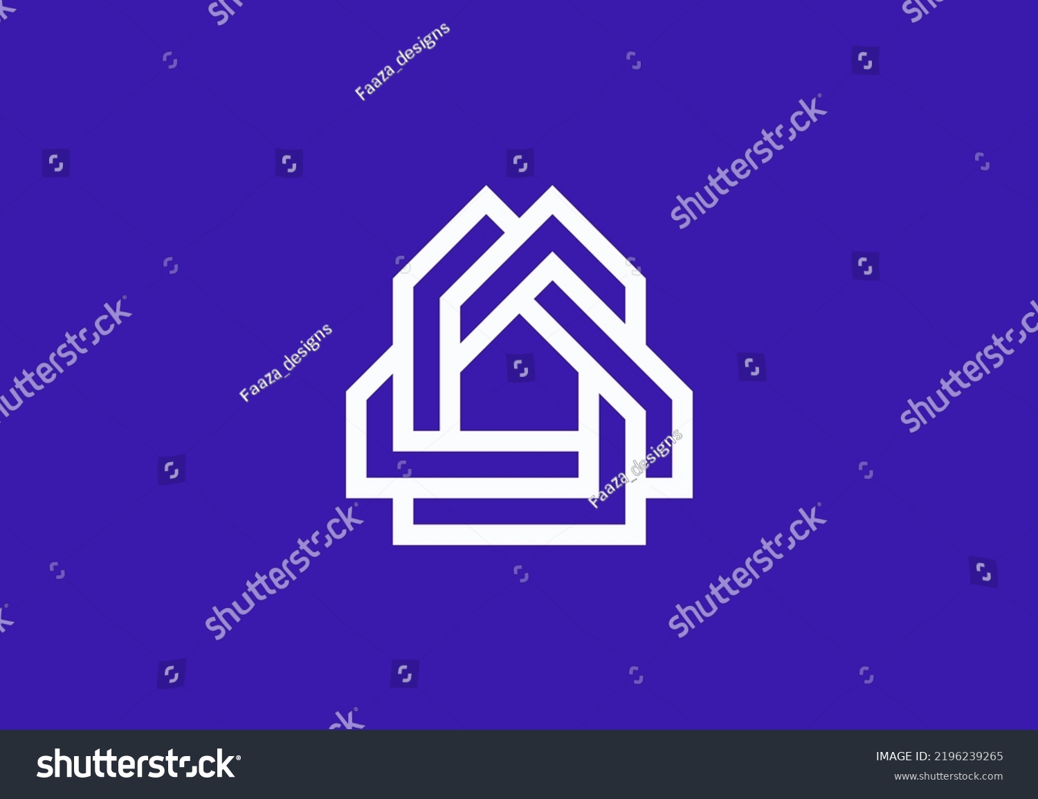 Double Line Arrow Home Logo Symbol Stock Vector Royalty Free