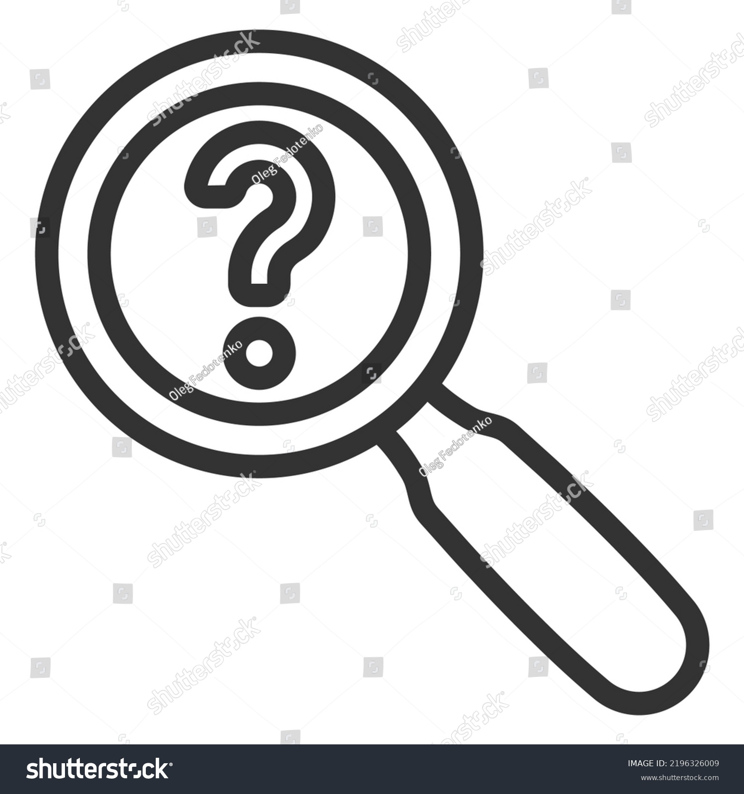 Question Mark Under Magnifying Glass Loupe Stock Illustration ...