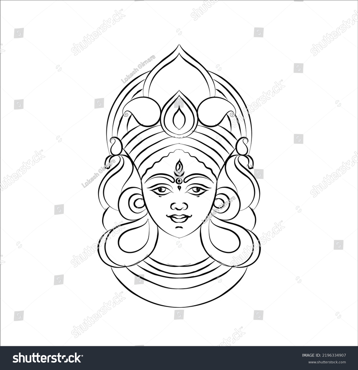 Devi Vector Illustration Template V1 Stock Vector (Royalty Free ...