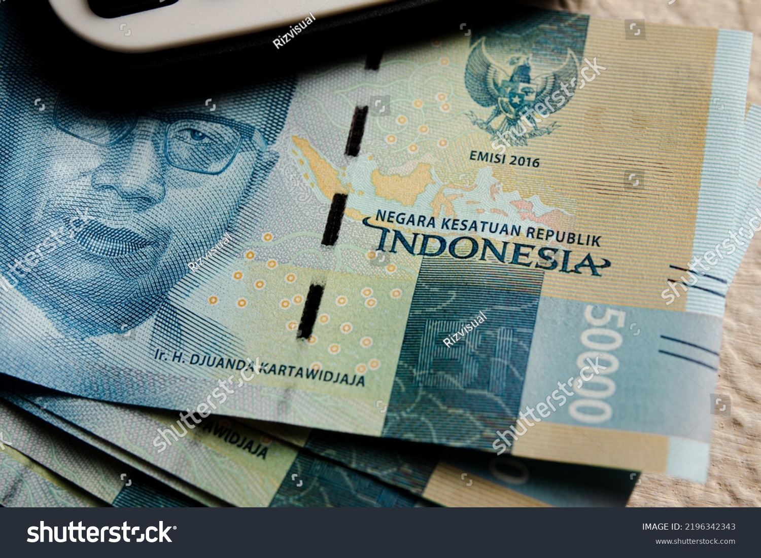 Stack Indonesian Fifty Thousand Rupiah Banknotes Stock Photo 2196342343 ...