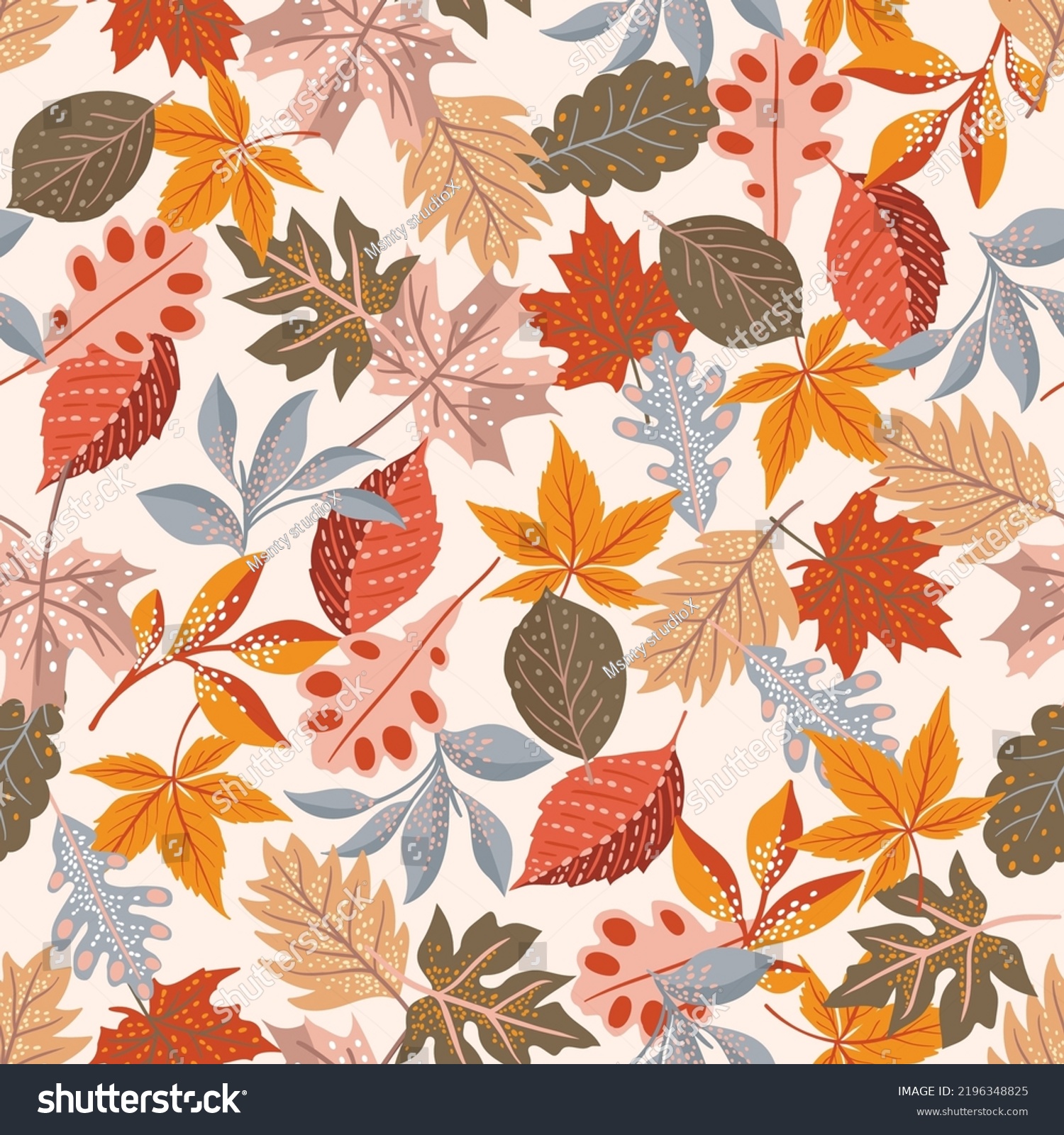 Cozy Autumn Leaves Vector Illustration Eps Stock Vector (Royalty Free ...