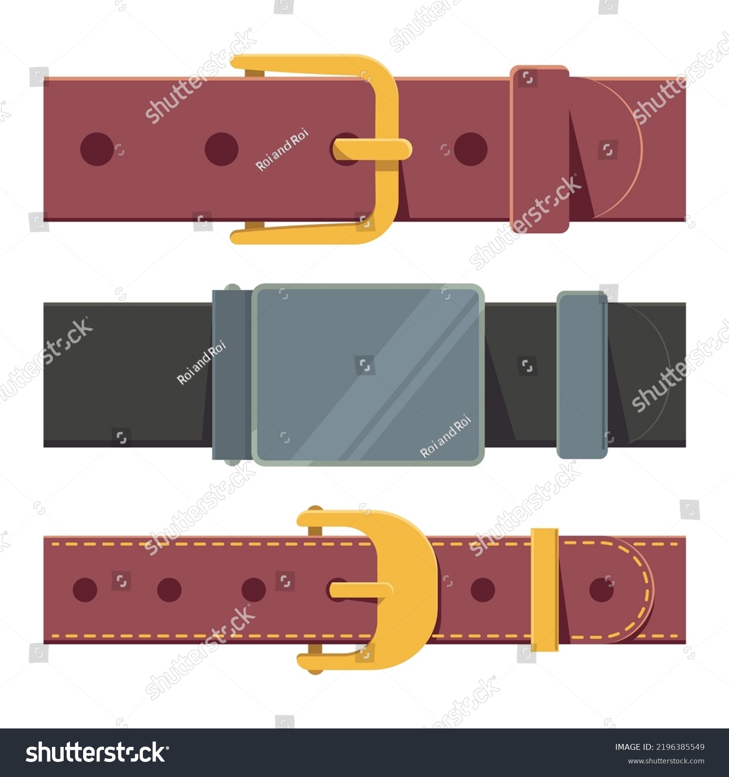 Belts Vector Cartoon Set Isolated On Stock Vector (Royalty Free ...