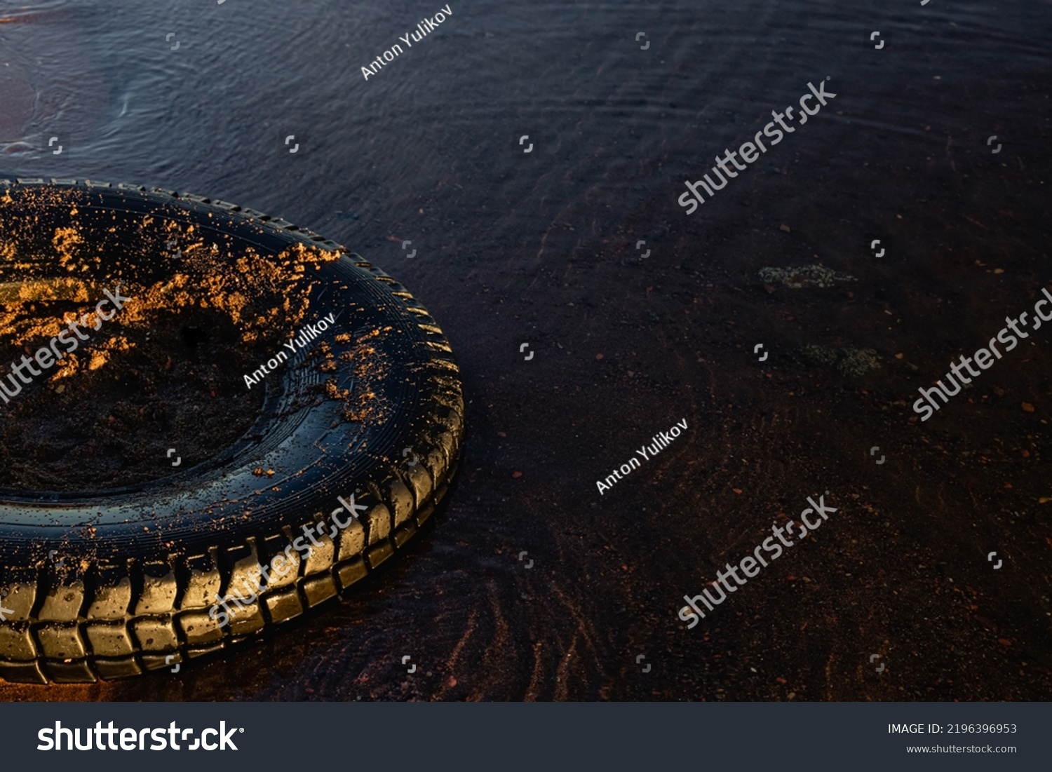 Car Tire Pollution On Beach Polluted Stock Photo 2196396953 | Shutterstock