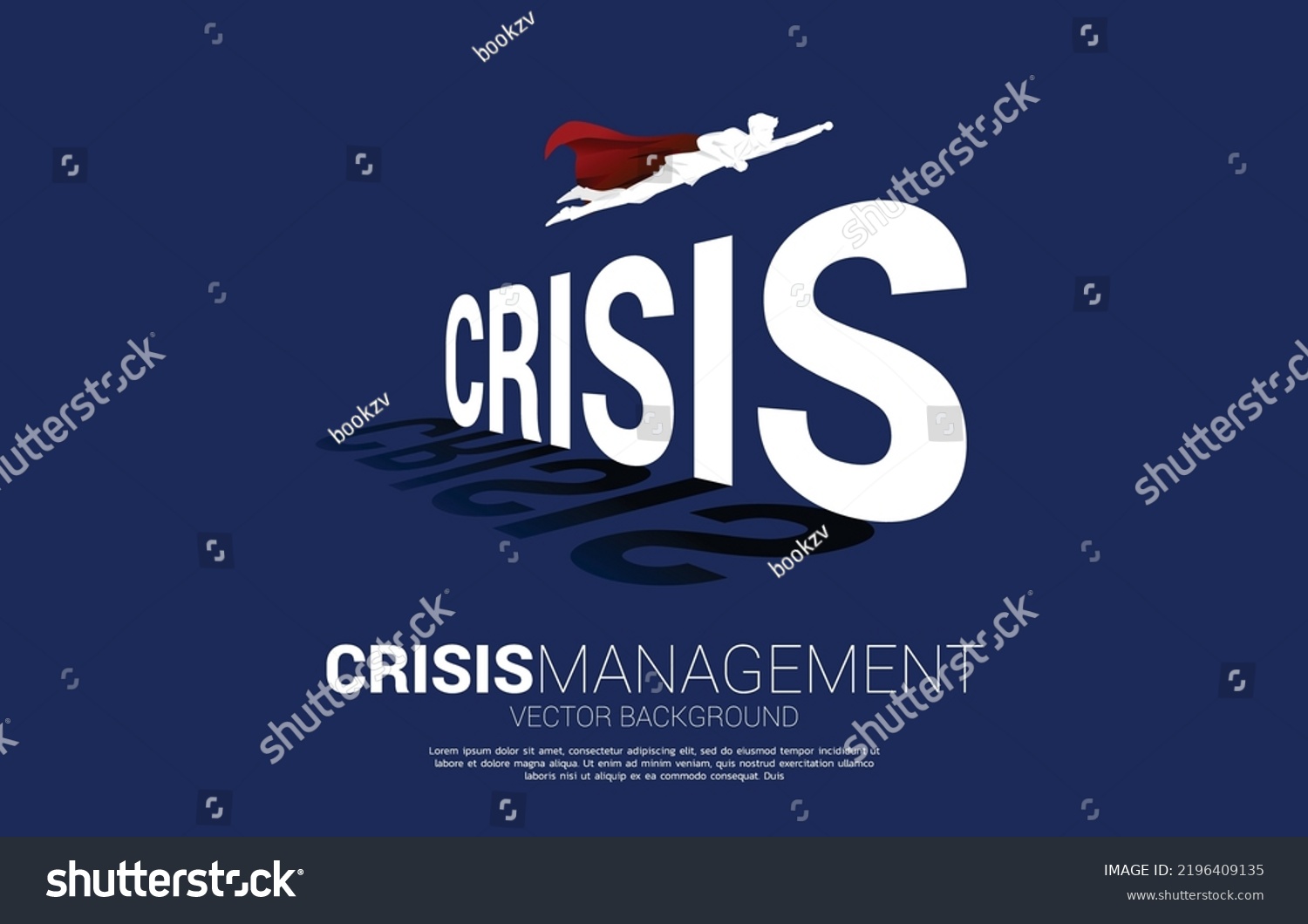 Silhouette Businessman Fly Across Crisis Background Stock Vector ...