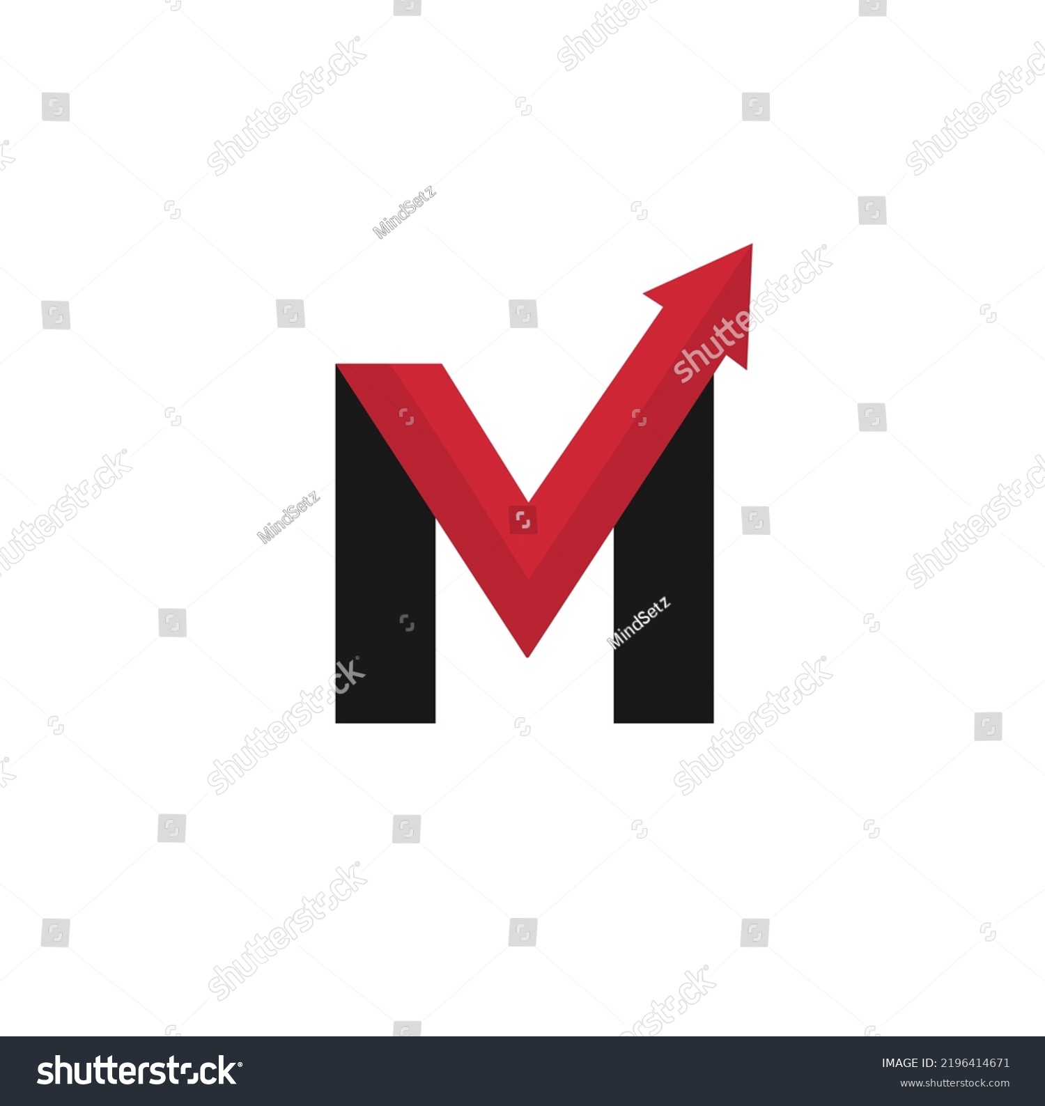 Red Arrow Check Mark Letter M Stock Vector (Royalty Free) 2196414671 ...