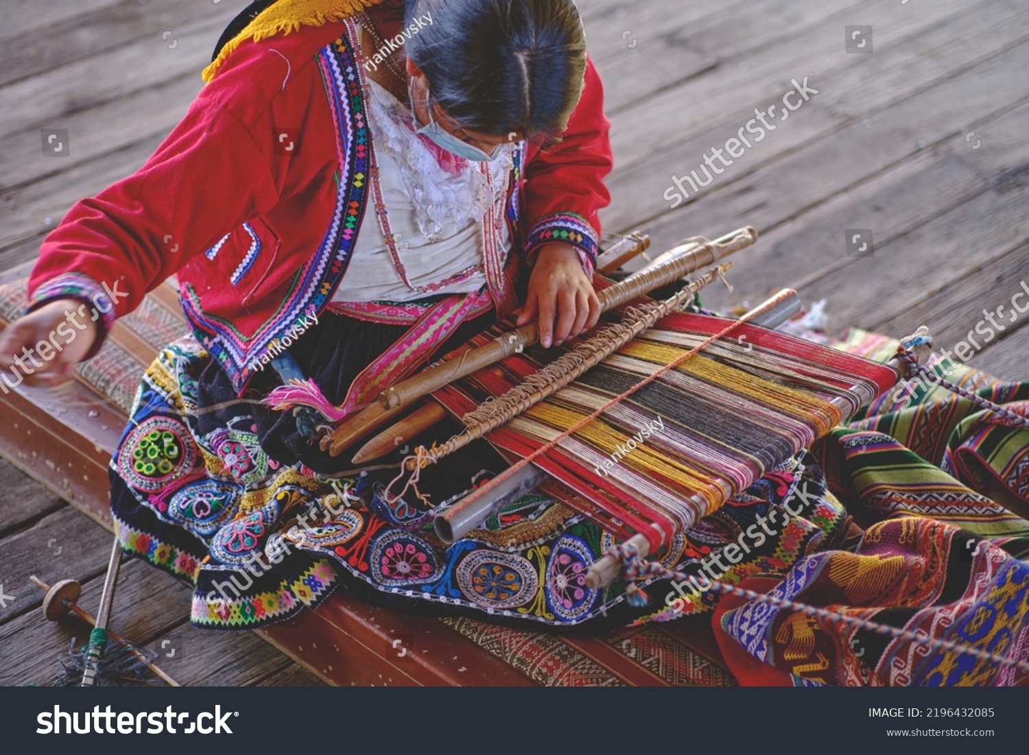 Indigenous Woman Showing Traditional Weaving Technique Stock Photo 2196432085 Shutterstock