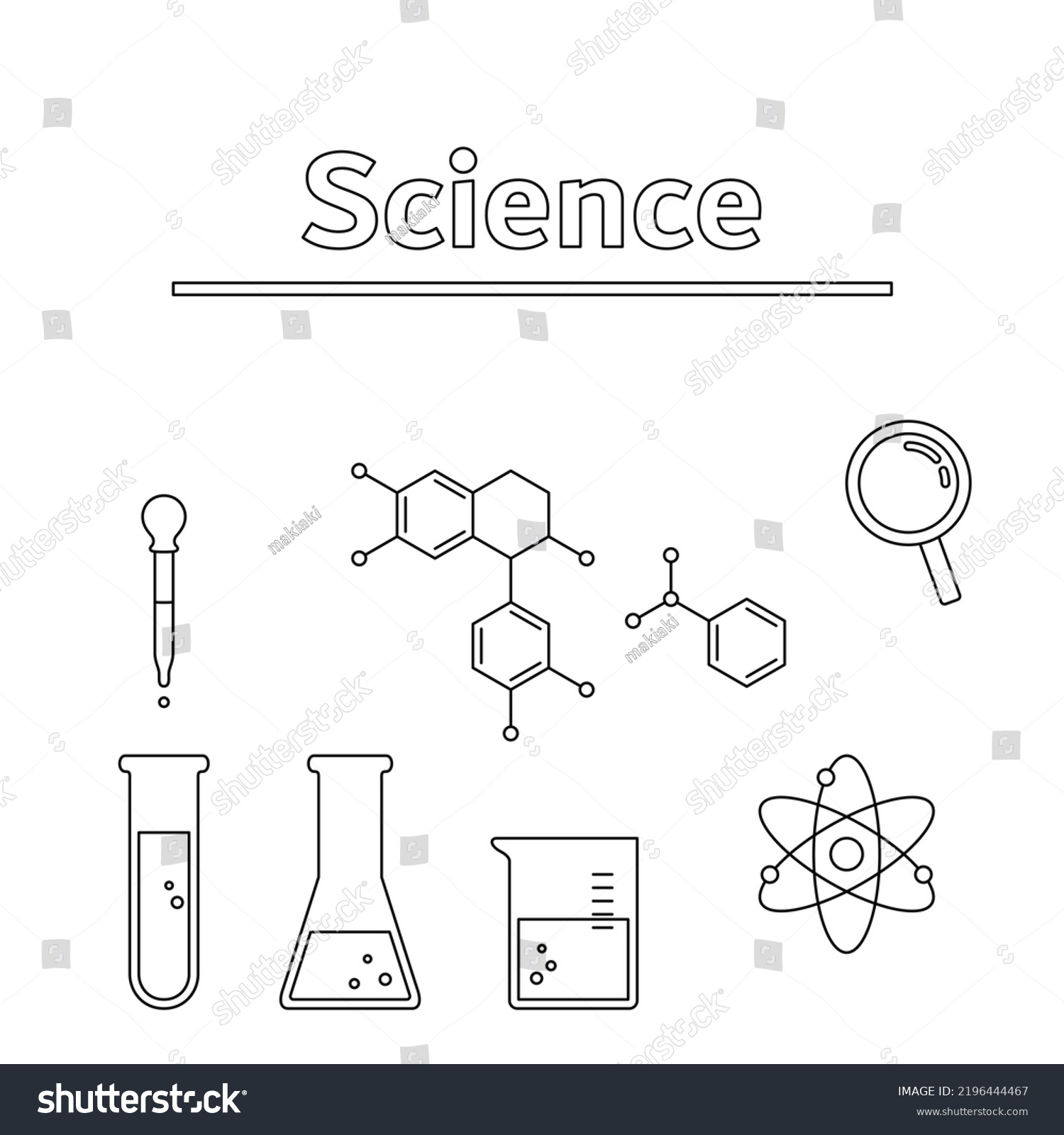 Stem Education Science Icon Illustration Set Stock Vector (Royalty Free ...