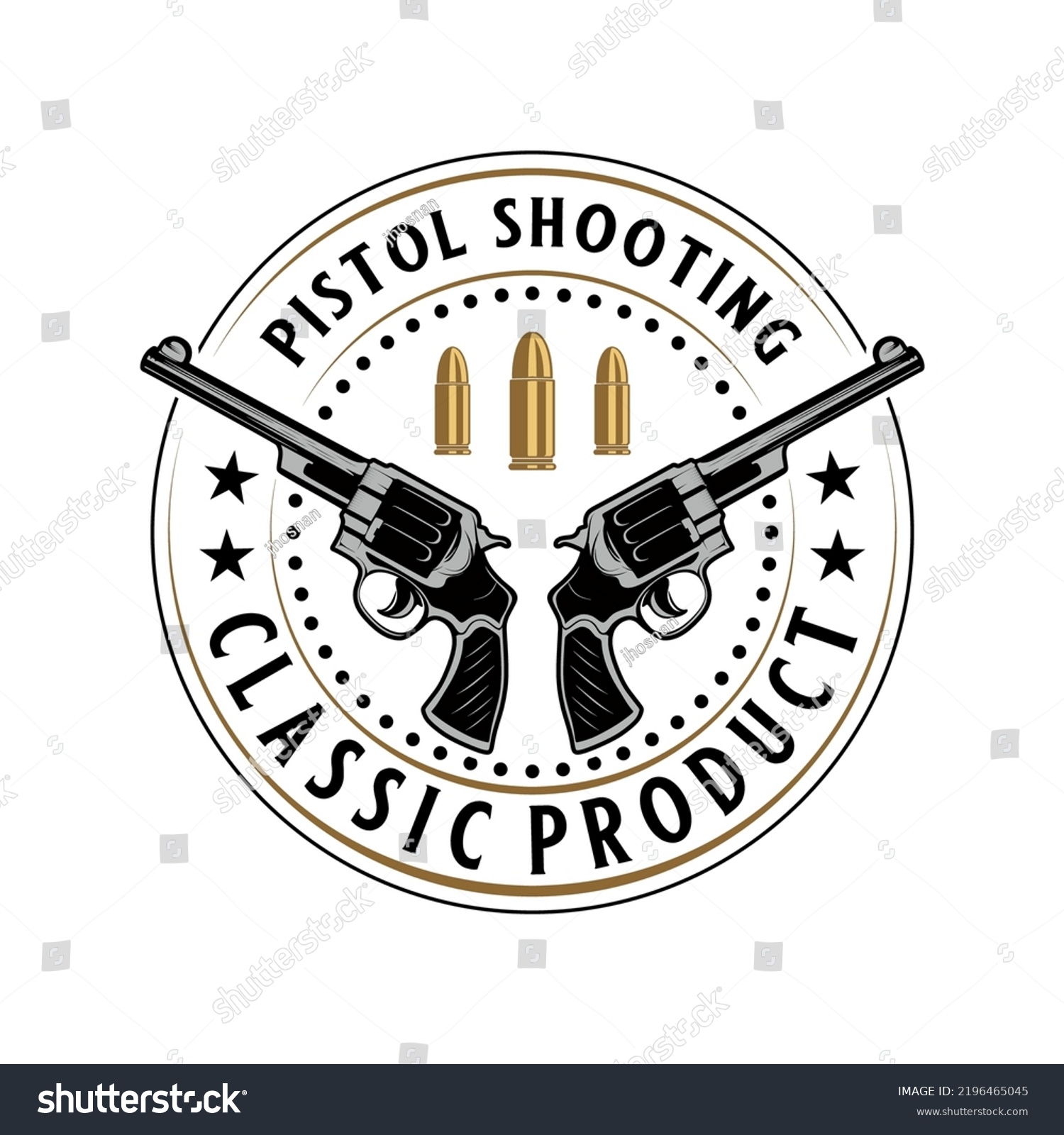 Gun Emblem Vector Logo Cross Pistols Stock Vector (Royalty Free ...